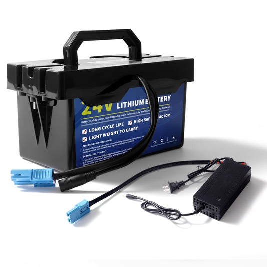 24V 7Ah Lithium Battery for Power Wheels, 24 Volt Replacement Battery for Ride-On Cars & Toys, Lightweight and Long-Lasting, 2A Fast Charger
