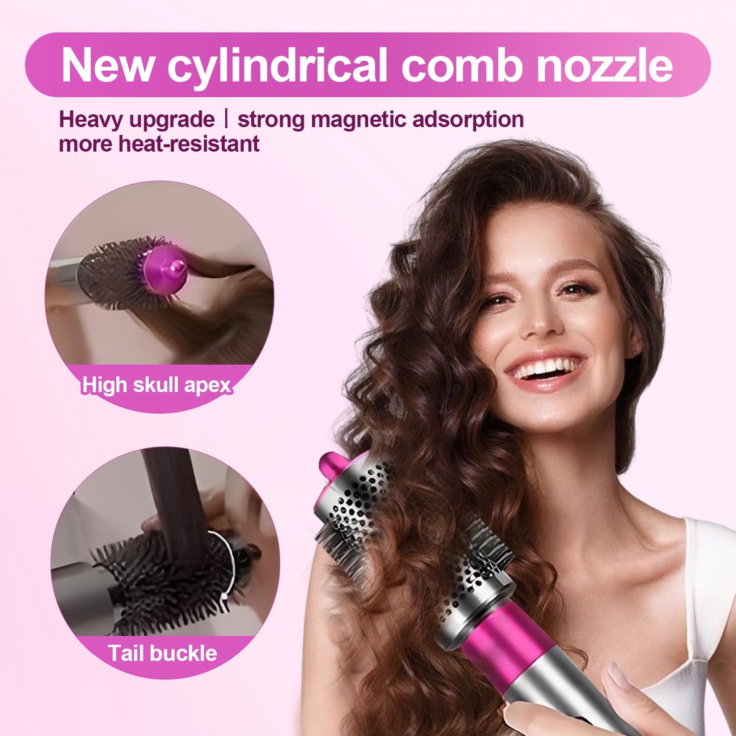 40MM/1.6 Inch Long Curling Barrel Curling Brush Attachment, Compatible withDyson Hair CurlersCurling Barrel withAdapter forAirwrap StylerFor use with hair styling toolsModels HS01 /HS05 HD01/HD08
