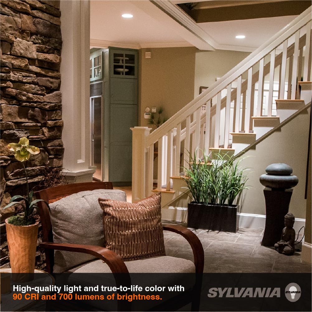 Sylvania 6" Slim Microdisk Downlight, 12W, 5 CCT Select (2700K - 5000K) Recessed Lighting, 1000 LMS, 90 CRI, Dimmable, Wet-Rated, White - 6 Pack (61190)