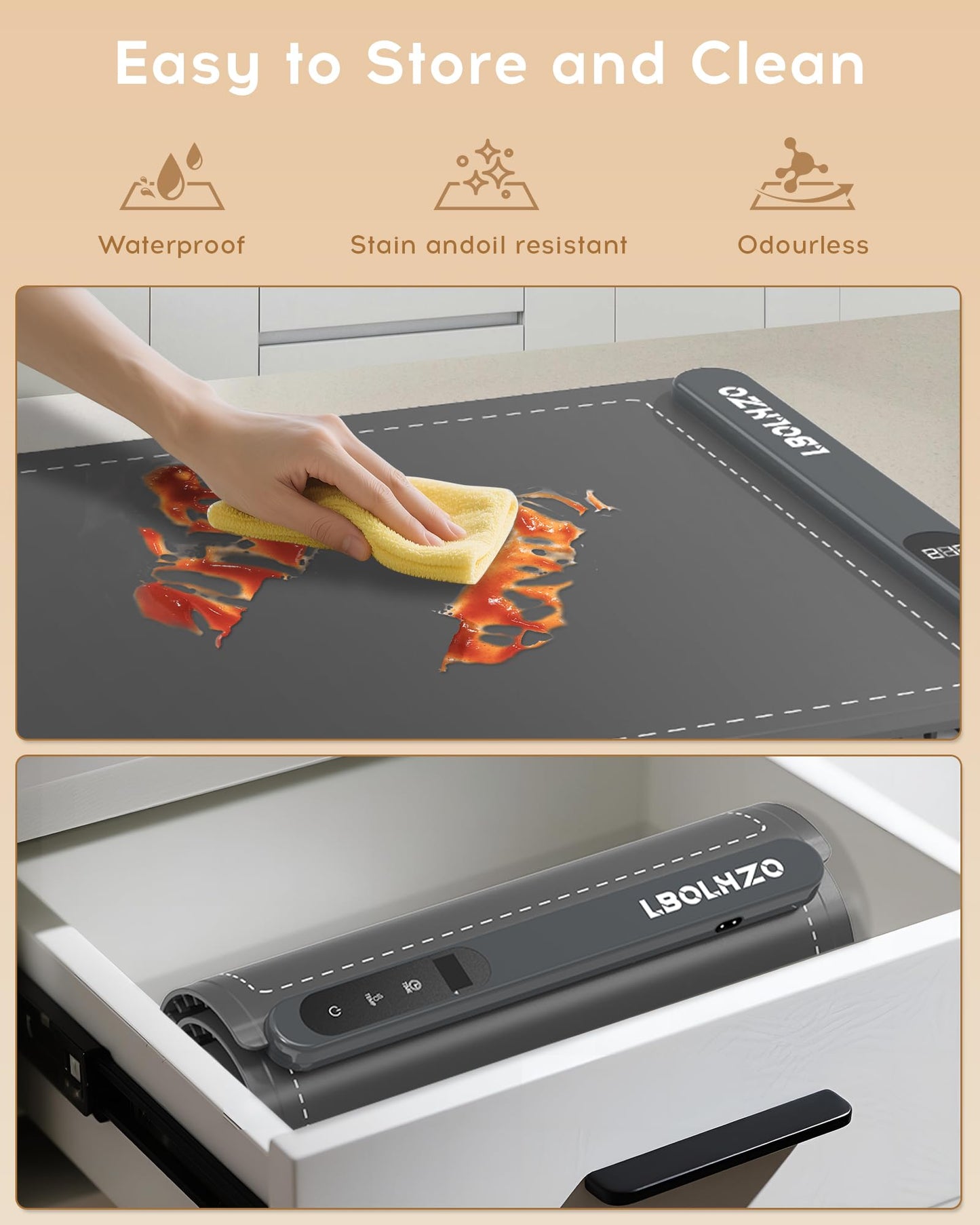 LBOLHZO Warming Mat For Food Extra Large 36"x16" 580W Food Warmer Chafing Dishes for Buffet,Food Warming Mat,Food Warmers for Parties Buffet,Portable Heating Pad 6 Level Temp 6 Hour Timer (Plus Grey)