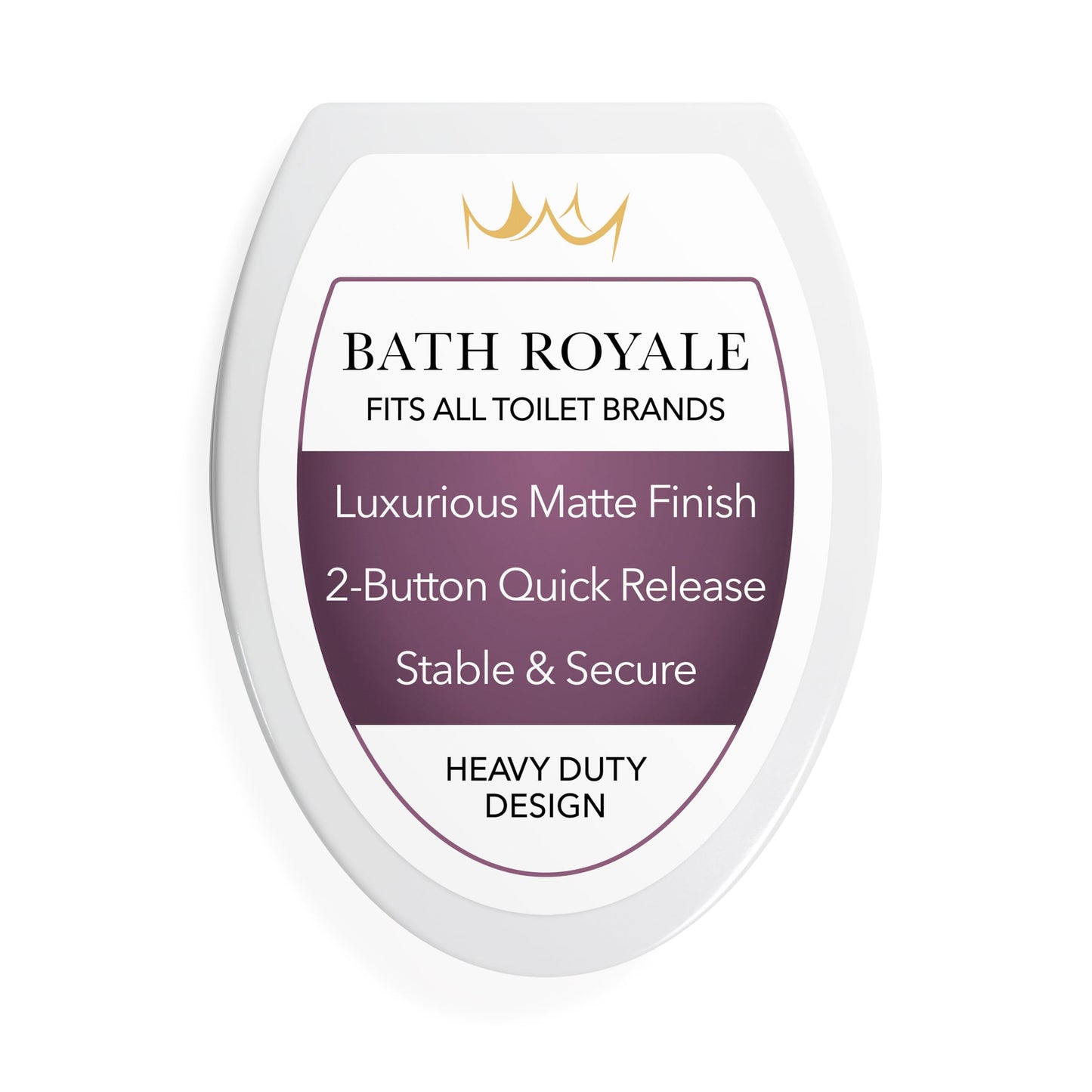 Bath Royale Heavy Duty & Soft Close Toilet Seat Elongated BR237-00 Scratch Resistant, Fits All Toilet Brands, MasterSuite Series