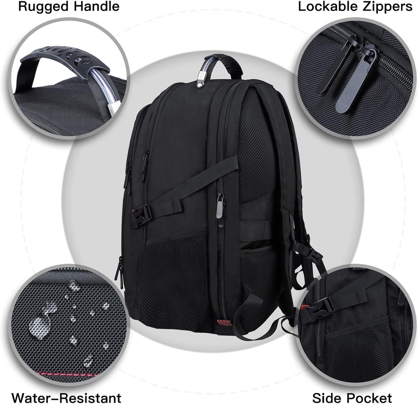 ANTERK Extra Large Backpack, 18.4 Inch Travel Laptop Backpacks for Men Women, 55L Anti Theft Water Resistant College Bussiness TSA Airline Approved Work Computer Backpack, Black