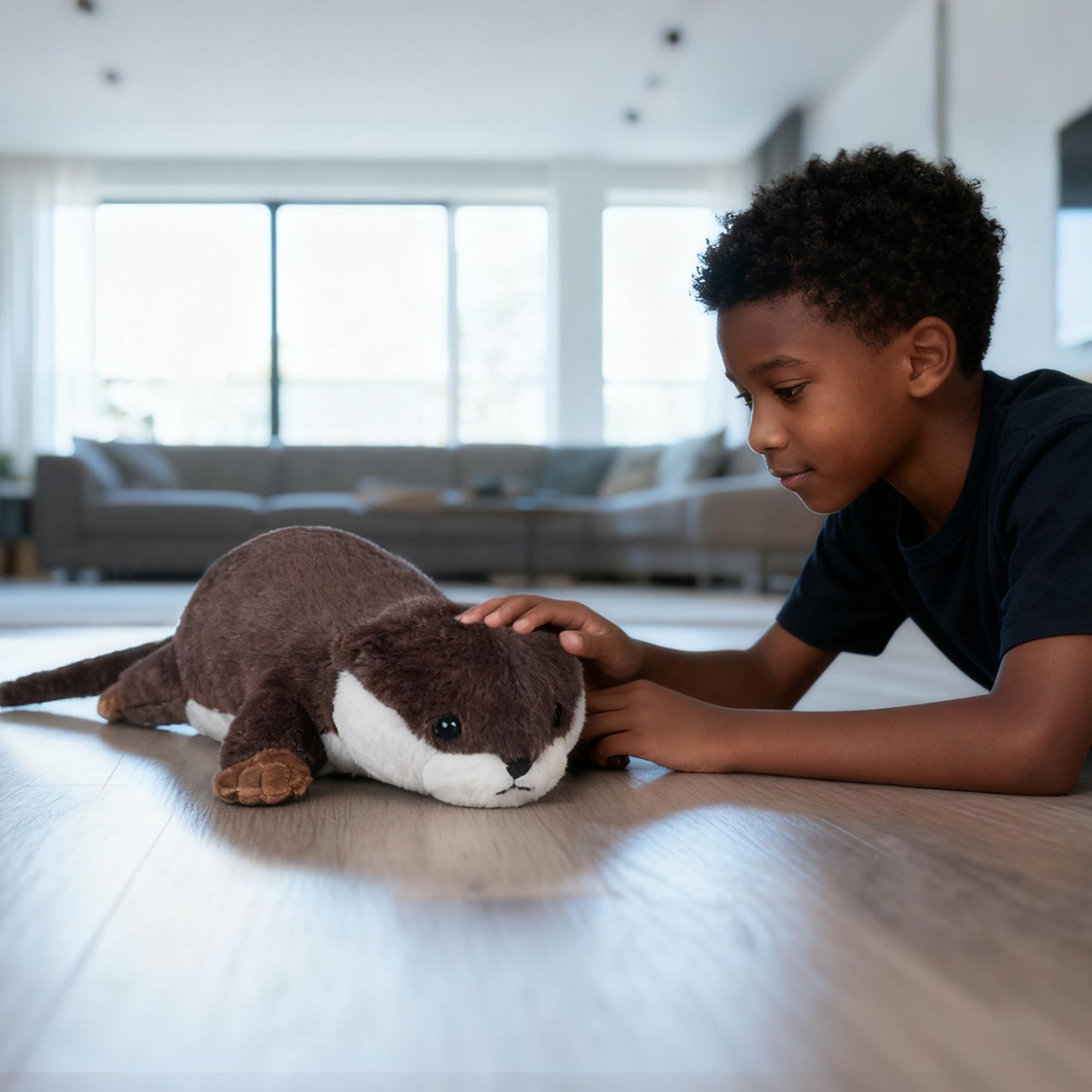 CSVBTRF Weighted Stuffed Animals, 4.1 lbs 18" Otter Plush Hugging Pillow, Weighted Otter Stuffed Animal Gifts for Kids Boys and Girls