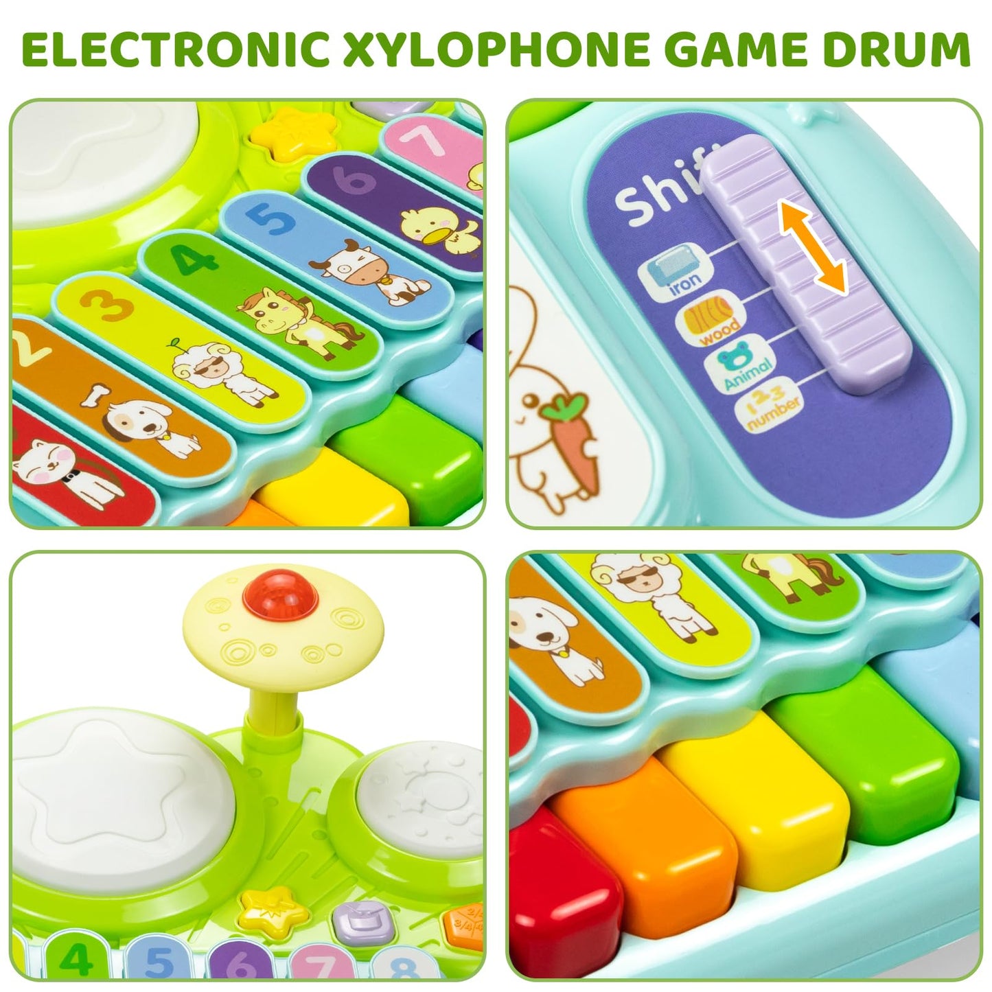 Marstone Toys for 1 Year Old Boy and Girl Gifts, Baby Musical Toys for Toddler 1-3, Piano Keyboard Xylophone Drum Set Toys for Baby 6-12, 12-18 Months, Educational Learning Toys Birthday Gift Age 0-2