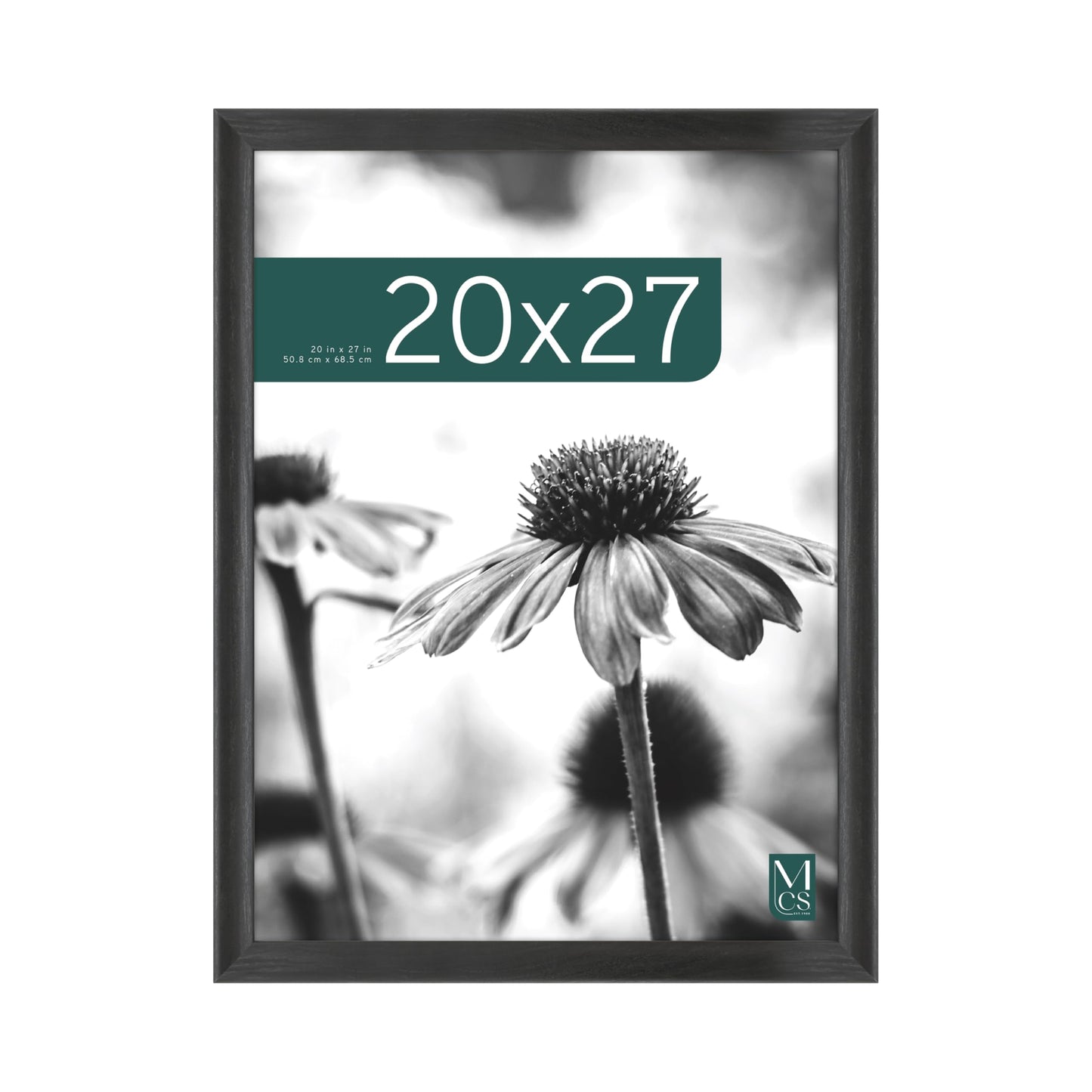 MCS Studio Gallery Classic 20x27 Poster Frame Black Woodgrain Engineered Wood, Vertical & Horizontal Wall Hanging Large Picture Frame for Photos, Posters & Art Prints (1-Pack)