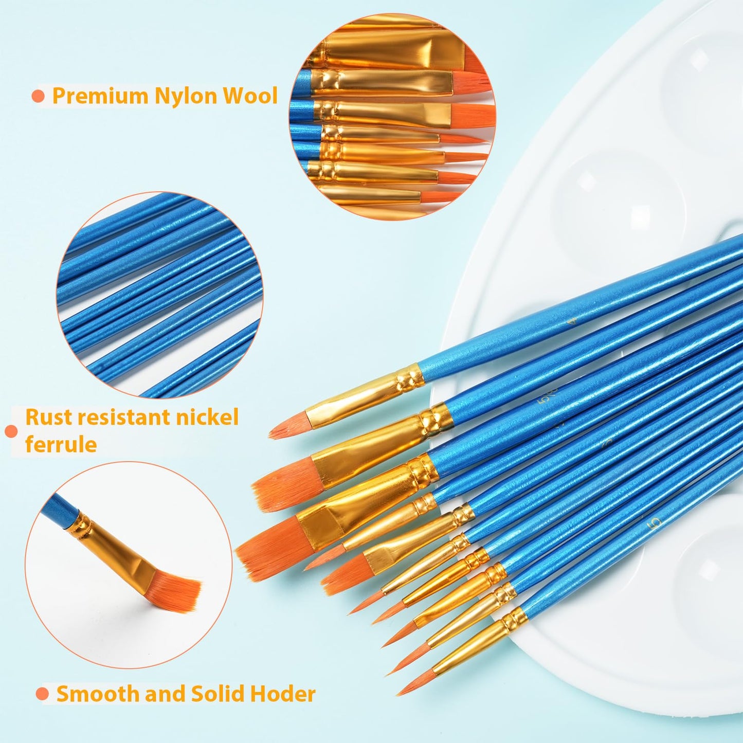 S & E TEACHER'S EDITION 330 Pcs Paint Brush Set, 300 Pcs Paint Brushes, 30 Pcs Palettes for Kids/Adults to Create Art Painting