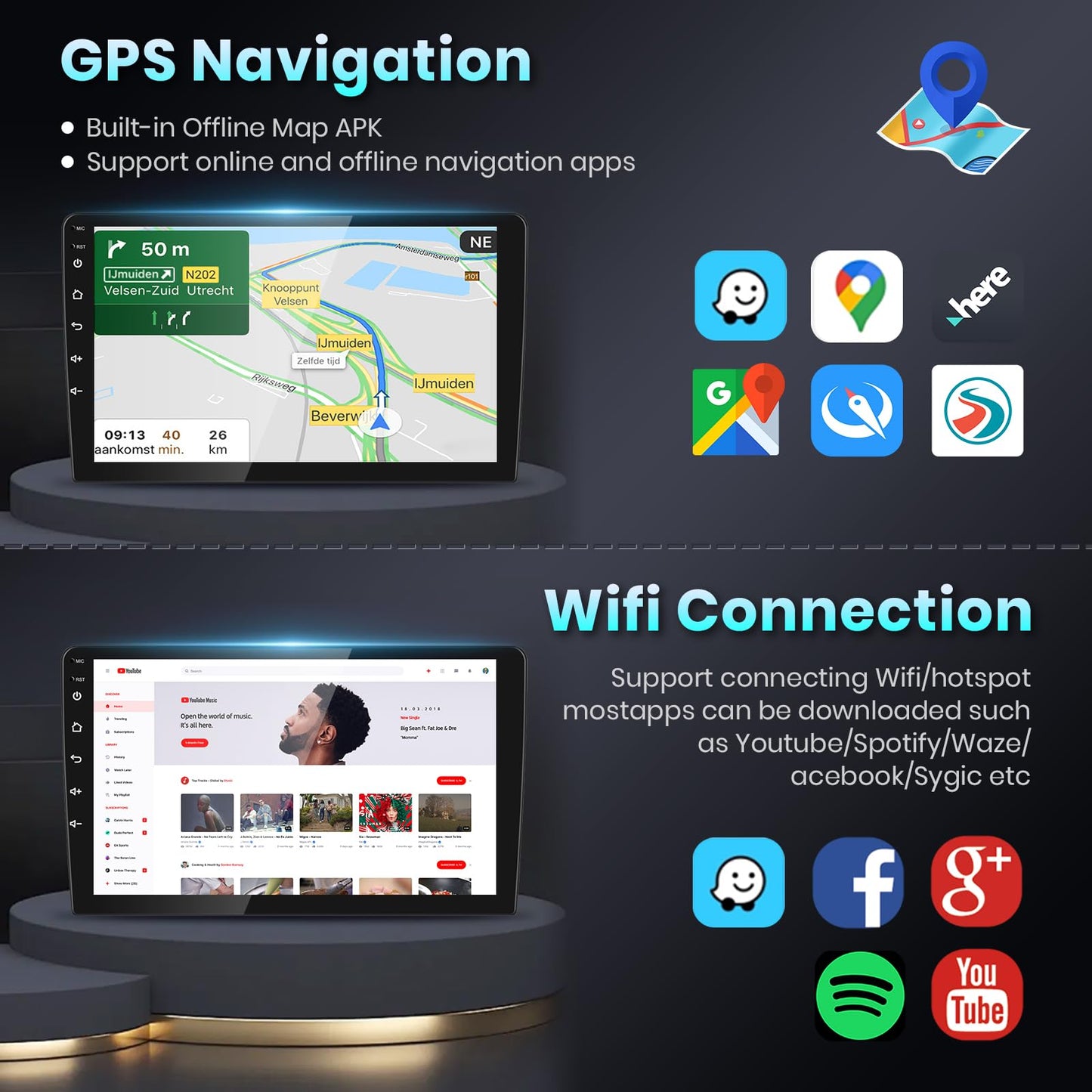 【HiFi 16EQ】 2G+64G Car Stereo Radio for Nissan Altima 2008-2012 Manual A/C with Carplay Android Auto MirrorLink,Podofo 9inch 1080P IPS HD IPS Touchscreen Bluetooth RDS FM Radio GPS WiFi Backup Camera