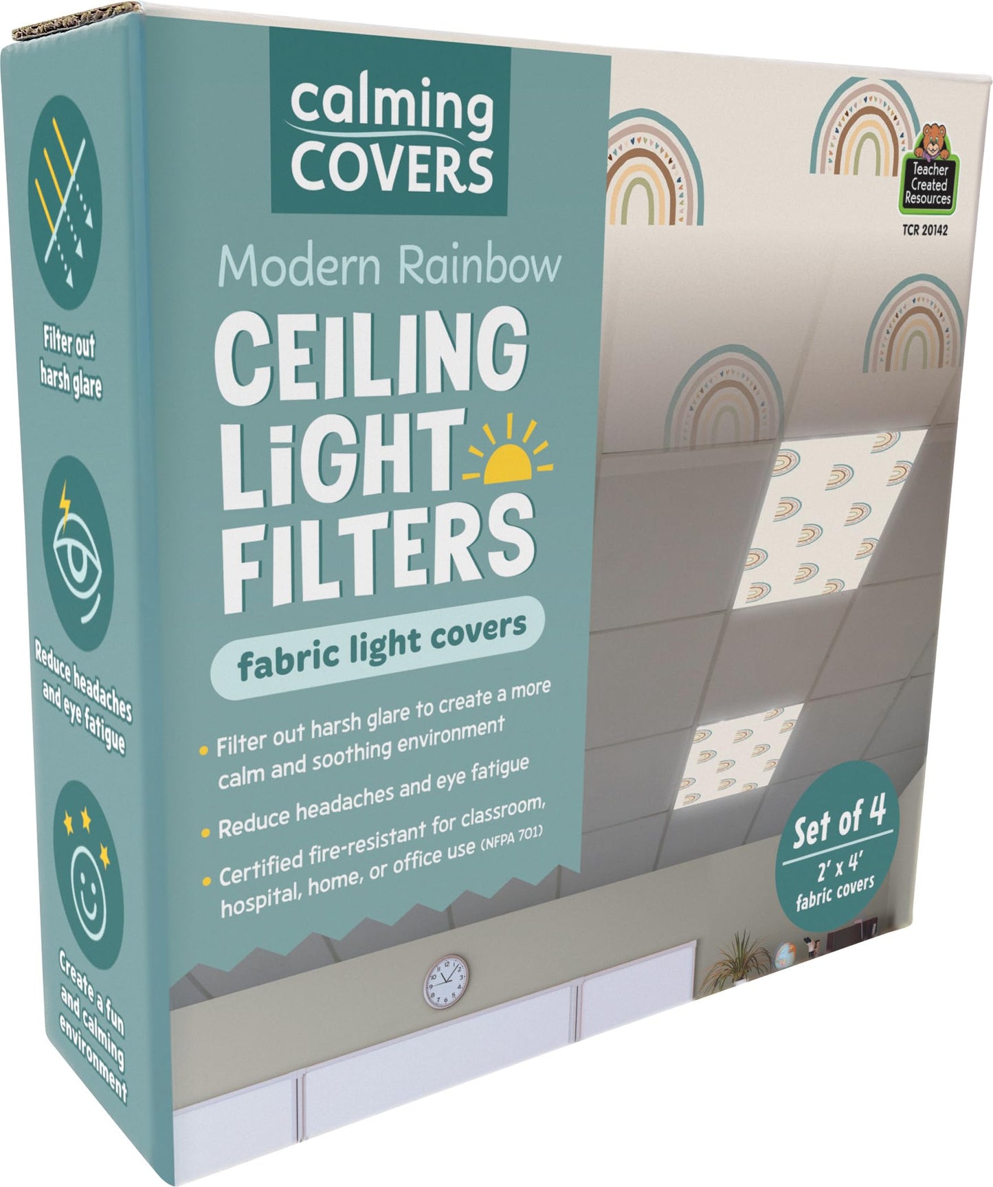 Teacher Created Resources Modern Rainbow Calming Covers Ceiling Light Filters (TCR20142)