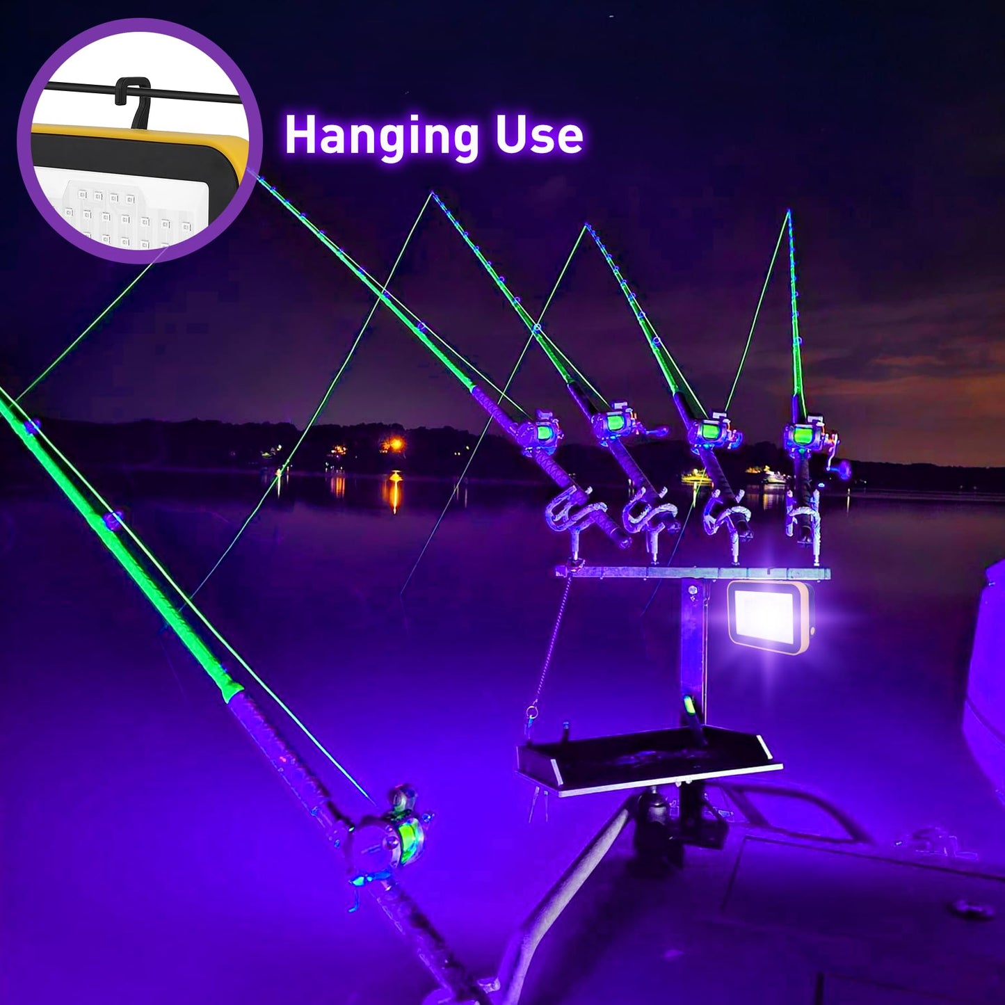 CREPOW Rechargeable LED Black Light, Battery Powered Portable Blacklight, 400nm LED Flood Light Black Lights, Neon Glow Party, Blacklight Catfishing, Halloween, Glow in The Dark Decoration 4 Pack