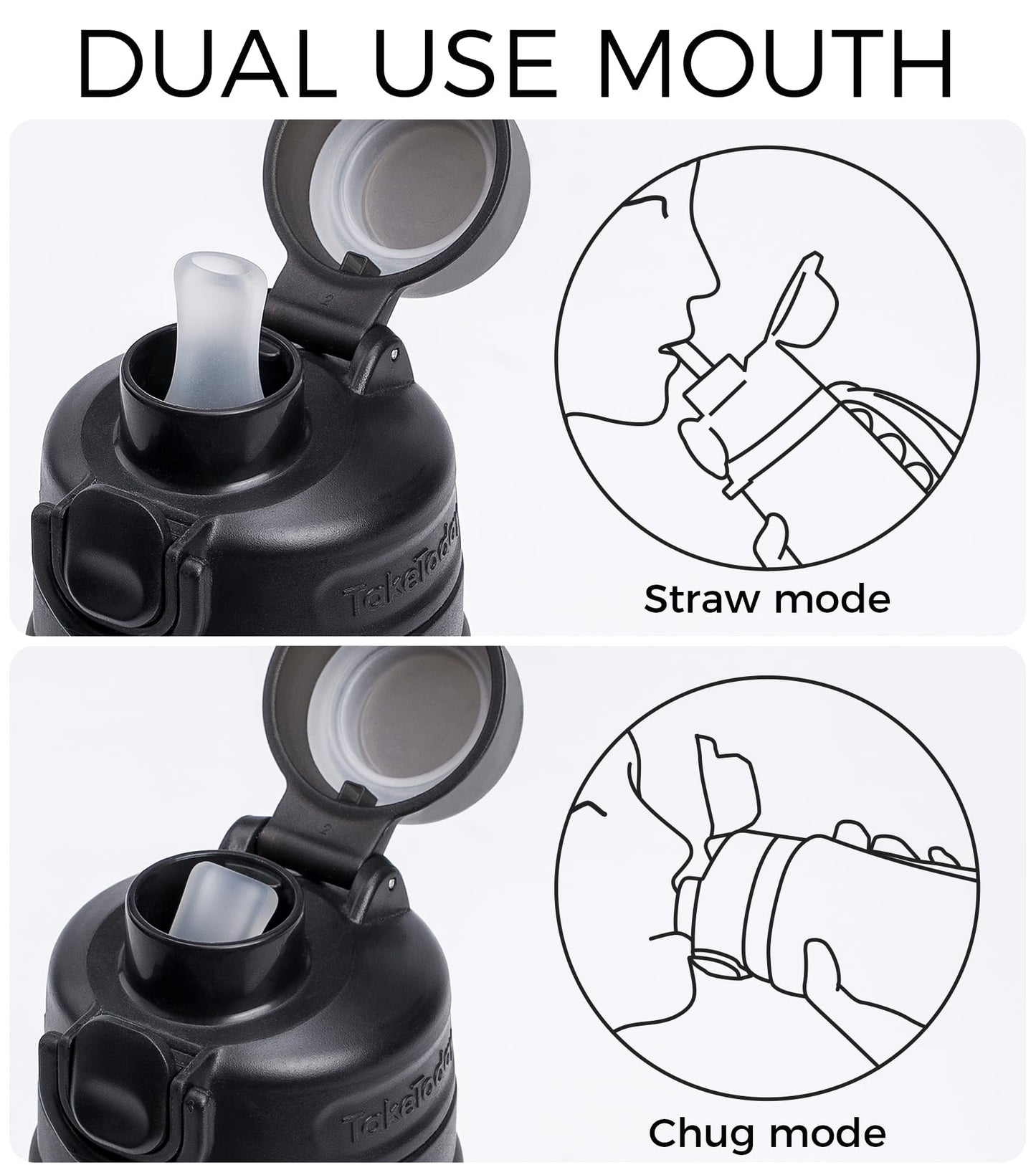 TakeToday Collapsible Water Bottles 21oz (2 pack), Foldable Platinum Silicone Travel Water Bottle with Straw & Carry Strap, Leak-Resistant Screw Lid, Wide Mouth, BPA-Free for Hiking, Flights