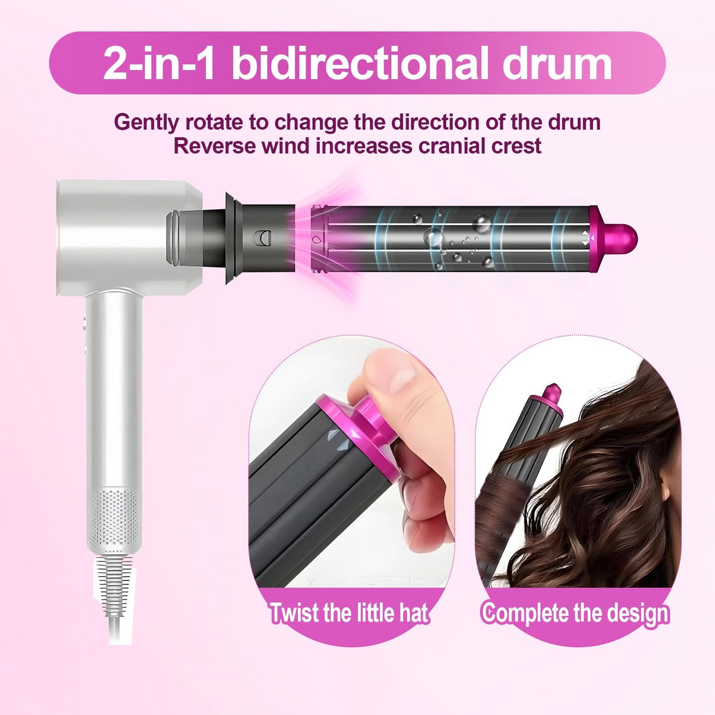 40MM/1.6 Inch Long Curling Barrel Curling Brush Attachment, Compatible withDyson Hair CurlersCurling Barrel withAdapter forAirwrap StylerFor use with hair styling toolsModels HS01 /HS05 HD01/HD08