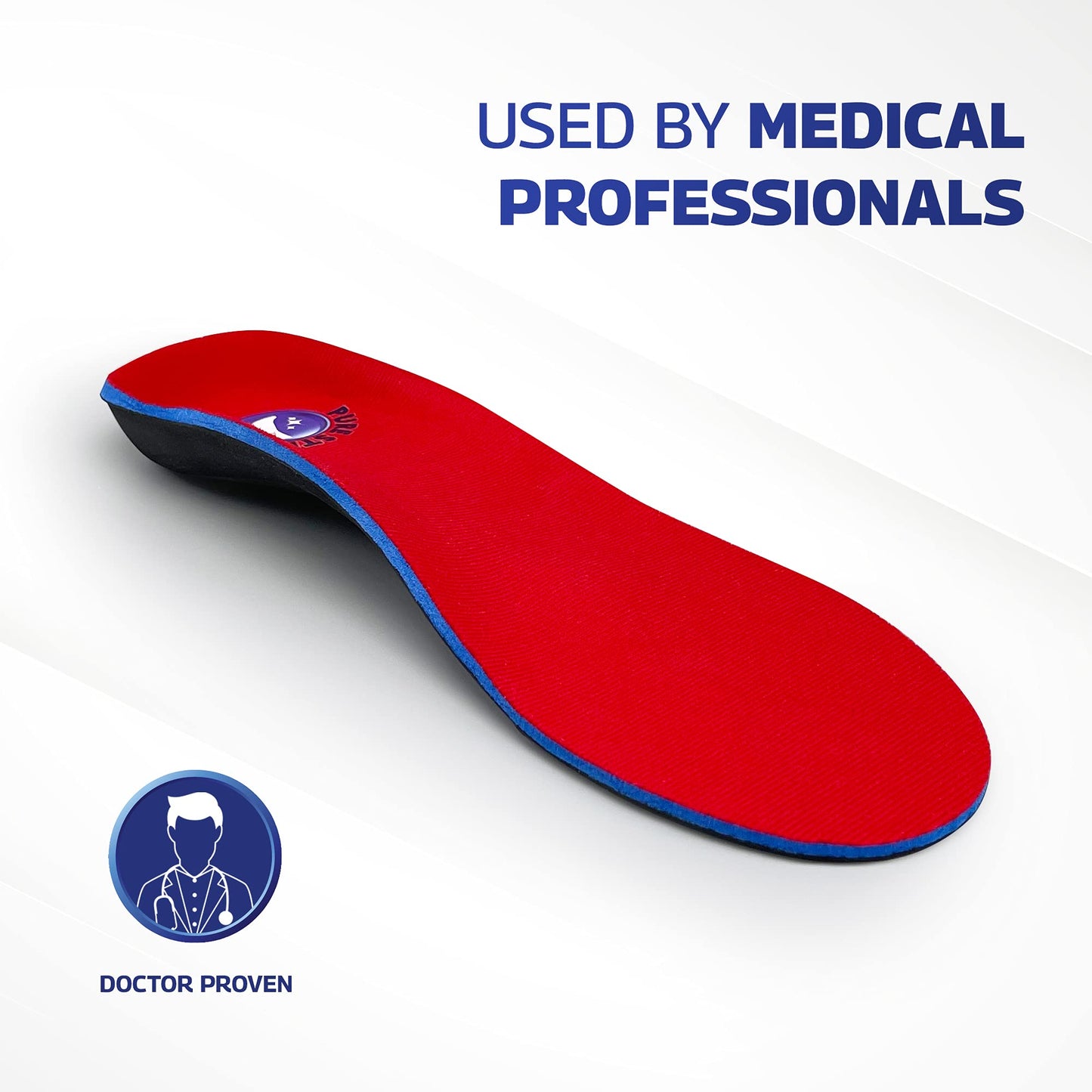 Pure Stride Professional Full Length Orthotics - Shoe Insert & Support for Metatarsals, High Arch, Flat Feet - Pain Relief for Plantar Fasciitis, Arch, Heel - 1 Pair, Men's 13-13.5