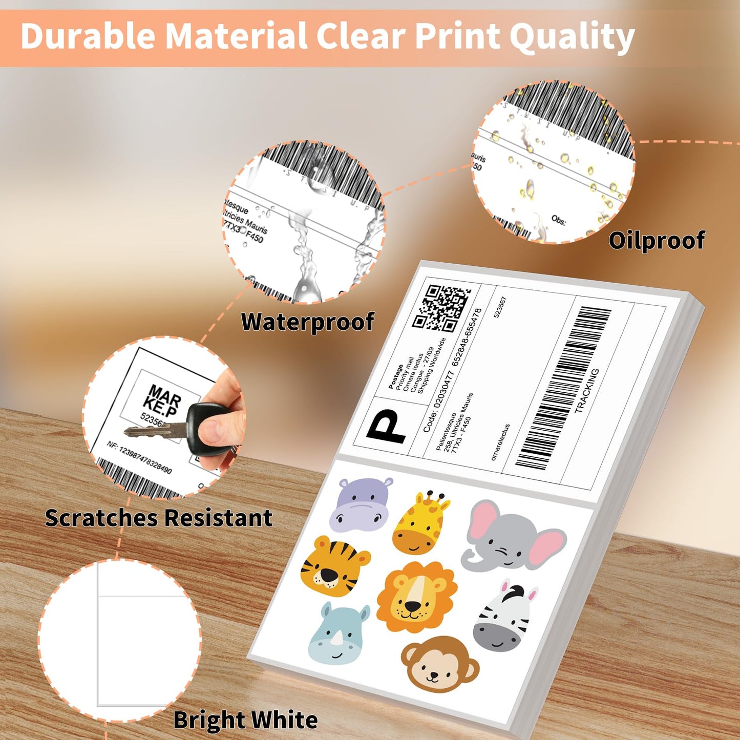 InpourPack 1000 Half Sheet Self Adhesive Shipping Labels, 8.5" x 5.5" Address Labels Laser/Ink Jet White Blank Shipping Stickers(500 Sheets)