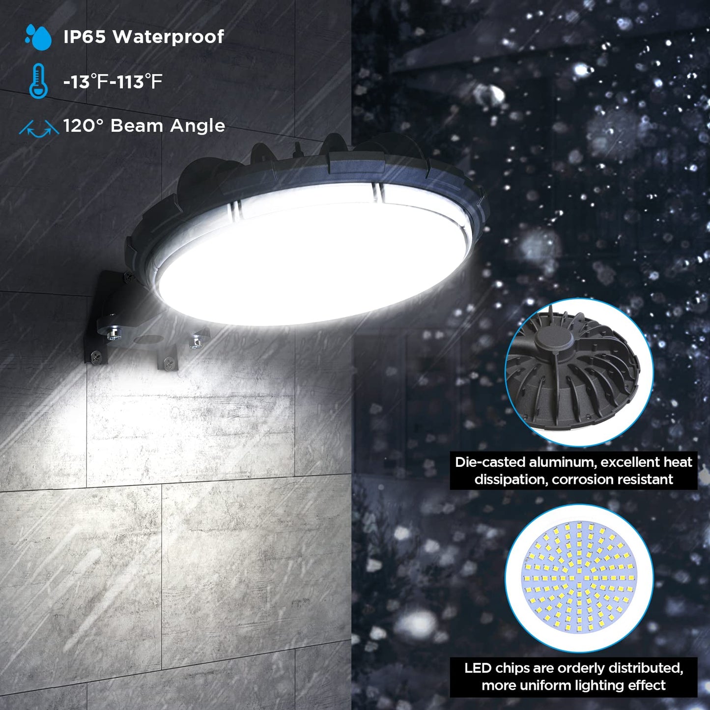 deerdance LED Barn Light, Dusk to Dawn Outdoor Lighting with 80W 10000LM 5000K Daylight, IP65 Waterproof Area Street Light for Farmhouse Barns Garage Yard Warehouse Outdoor Security Lighting, (1Pack)