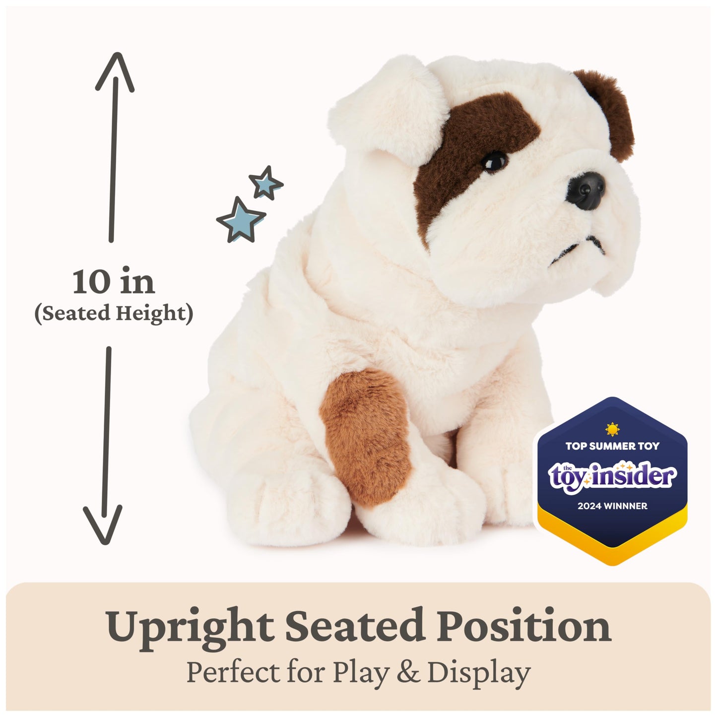 GUND Toast Bulldog Puppy Plush, Stuffed Animal Dog for Ages 1 and Up, 10”, Brown/White