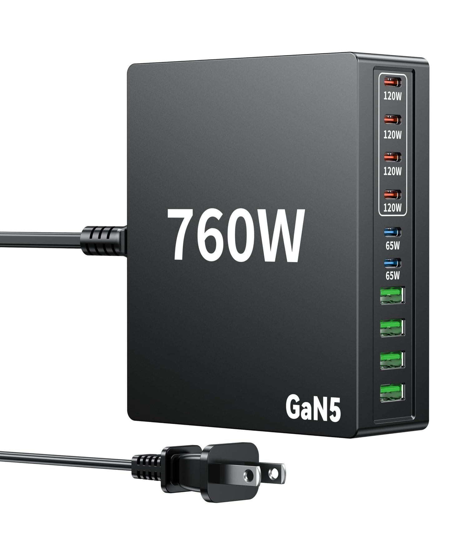 760W USB C Charger Block, 10 Port Fast Charging Station Hub PD 100W MacBook Charger Compatible with iPhone 17 Pro Max/Air/16 SE/15/MacBook Pro/Air/All iPad Max/Samsung Galaxy Note S25/Z Fold