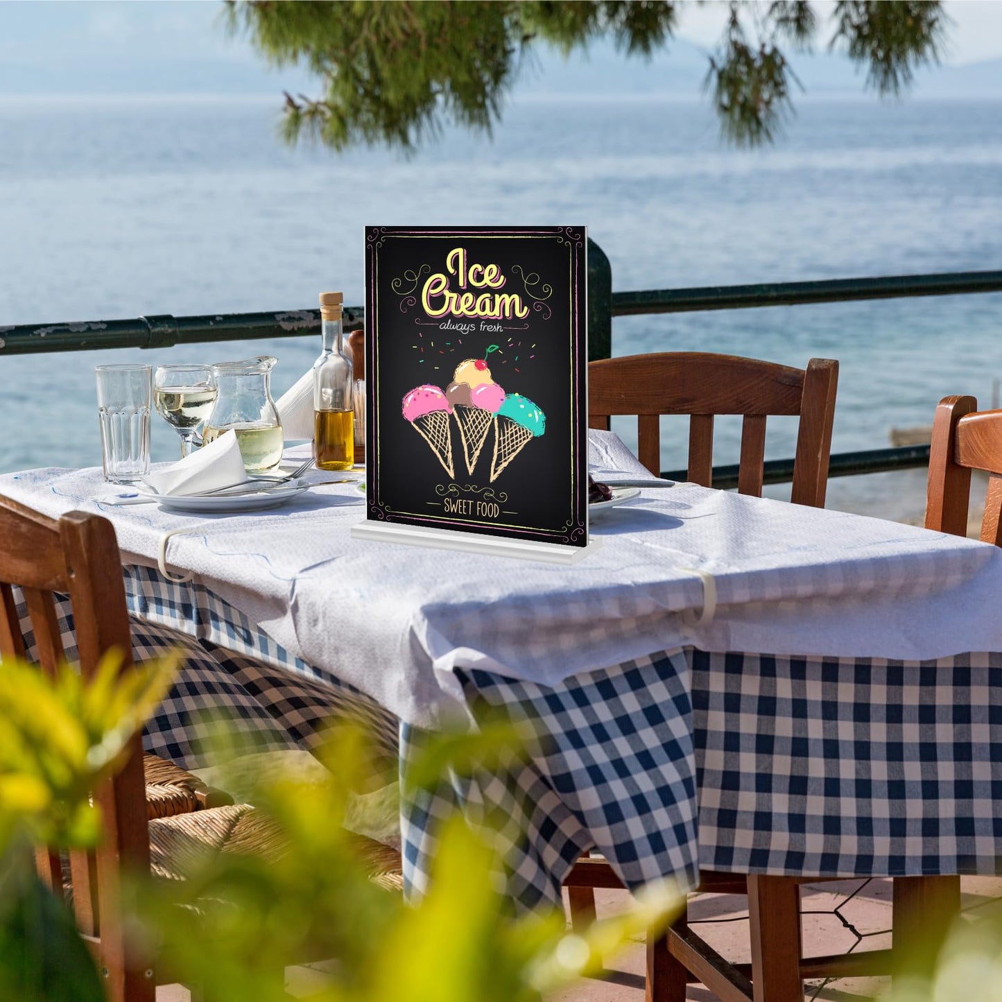 12 Pack 11 x 17 Inches Acrylic Sign Holder Clear T Shaped Sign Holder Table Menu Display Stand Double Sided Picture Flyer Sign Holder for Office Store Restaurant Hotels (12 Pack 11 x 17 Inches)