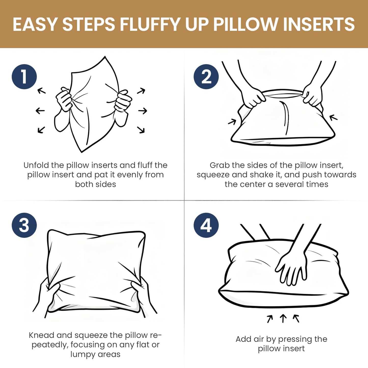 BHZ Euro Throw Pillow Inserts, 22x22 Down Feather Alternative Pillow Inserts Set of 2, Decorative Soft Large Square White Throw Pillows Insert for Couch Bed Dorm Sofa with Breathable Cover