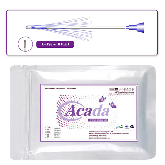 ACADA Pdo Threads for Face Lift Cog Pdo Multi Threads 23G 60mm, Cog PDO Threads L-Type Blunt, Professional Skin Tightening & Lifting Solution, 20Pcs