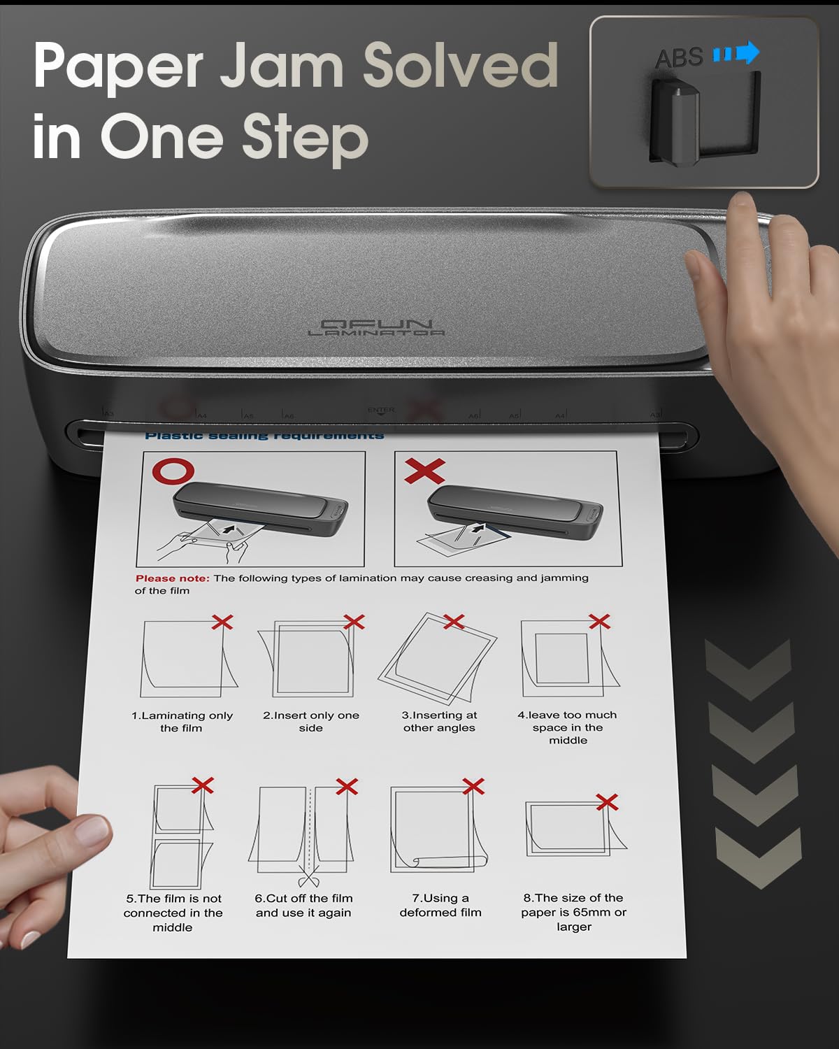 Qfun Laminator Machine 13 Inch Thermal Laminating machine 11x17 with Sheets, Cold Hot Lamination Machine 60S Warm Up Personal Laminator for Teachers, Large A3 Paper Laminate Kit for Office School Home