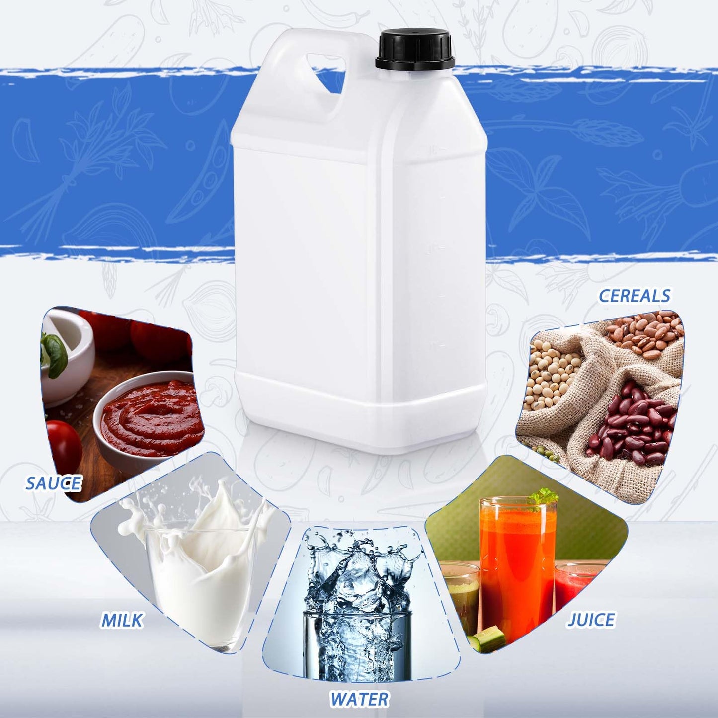 Ziliny 12 Pcs 1 Gallon Plastic Jug with Lids Square Empty Storage Containers HDPE Carboy Plastic Jar Containers for Water Beverage Oil Liquids (Translucent Color)