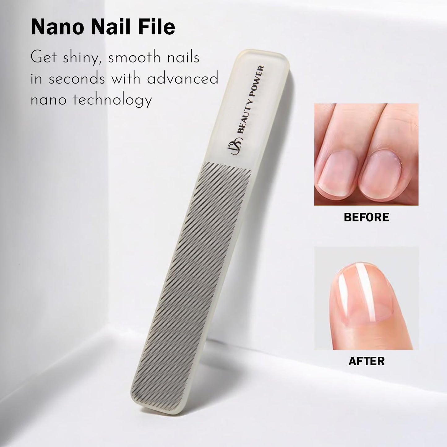 Beauty Power Manicure Pedicure Set 7-in-1 Stainless Steel, Ultra Sharp, Slanted Nail Clipper, Fingernail Clipper, Cuticle Nipper, Glass Nail File, Eyebrow Tweezers, Scissors, Case – Gift (Matte Grey)