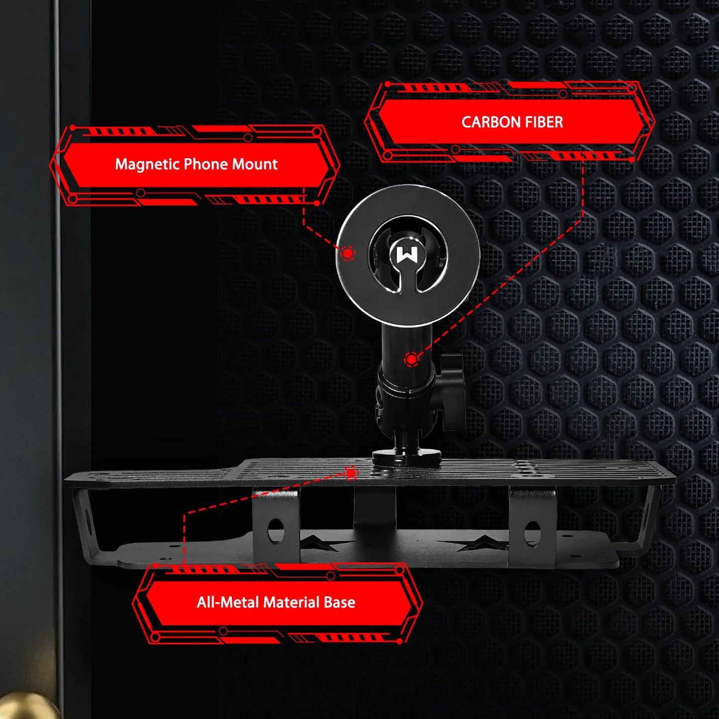 WXRYLYN 2022-2026 Tundra 2023-2026 Sequoia Metal Dash Platform Phone Mount Magnetic Phone Holder
