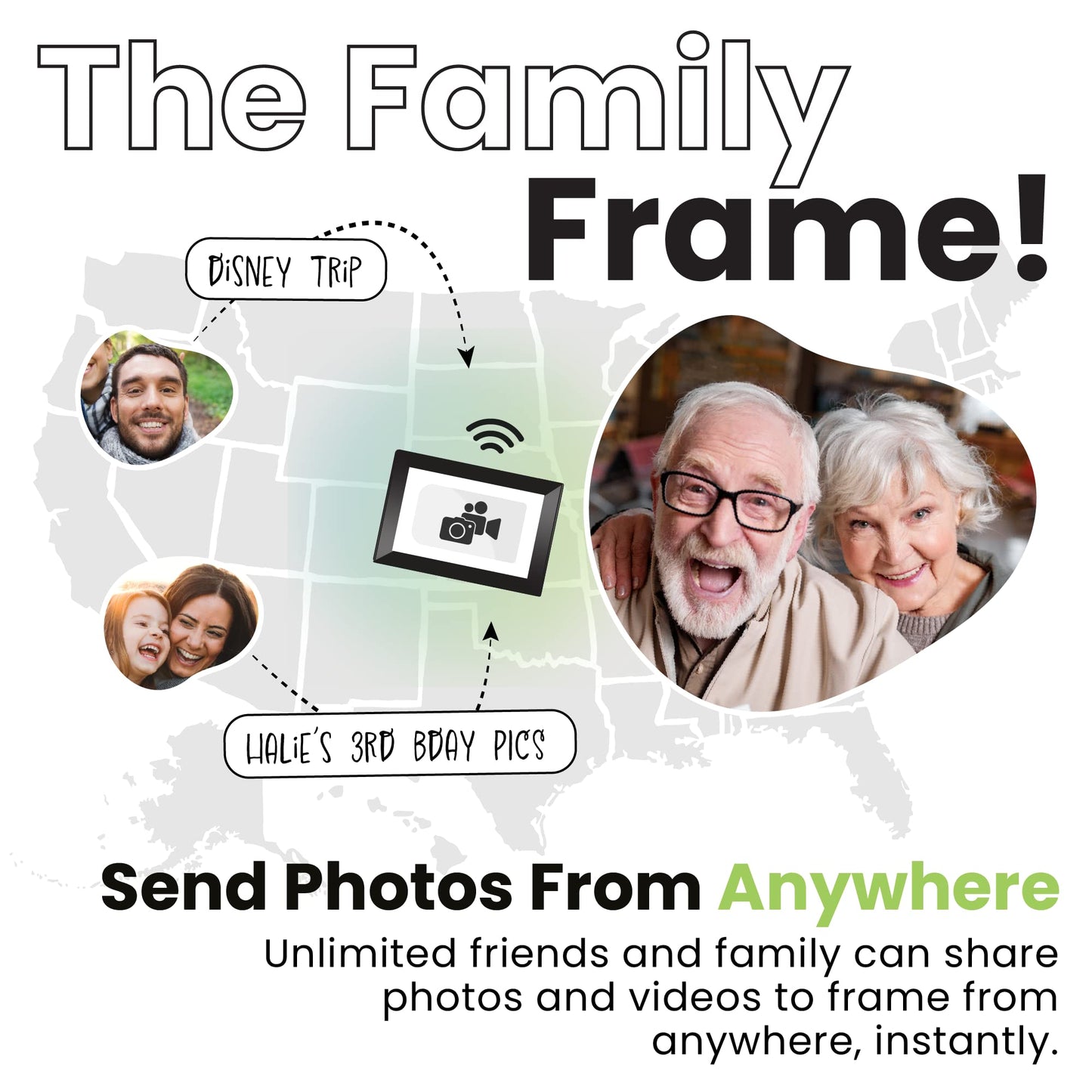 PhotoSpringㅤ 10 inch WiFi Digital Picture Frame | Send Photos by Email, Web or Our Free App | Electronic Picture Frame with Touchscreen & 32GB Internal Memory | Easy Setup | Play Videos up to 5 min