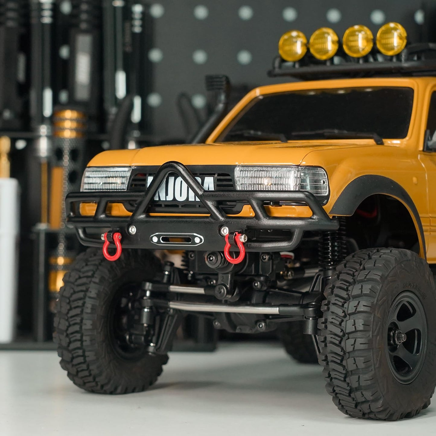 INJORA CNC Aluminum Front and Rear Bumper for 1/18 RC Crawler FMS FCX18 LC80 Upgrade