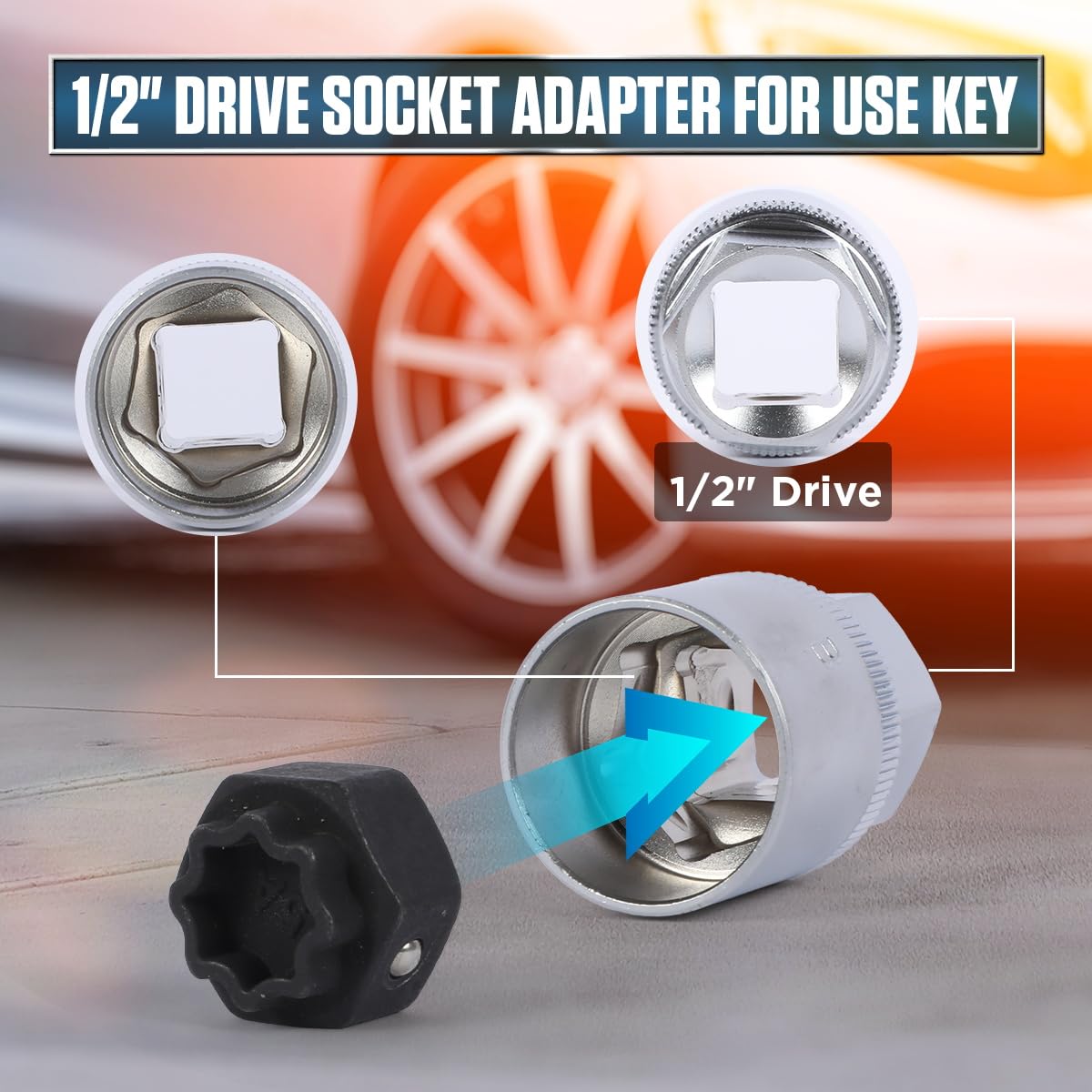 12 PCS Wheel Lock Key Set Compatible with Mercedes Benz, Wheel Lock Lug Nut Removal Kit for Mercedes Benz