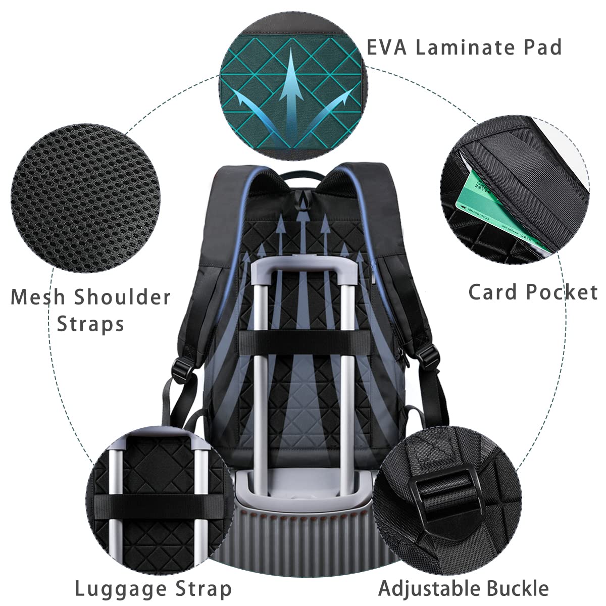 hk Backpack for Men Business Slim Backpack with USB Charger Computer Lightweight Anti-theft Travel Backpacks 15.6 inch Water Resistant Laptop Bag for Work Office College-Black