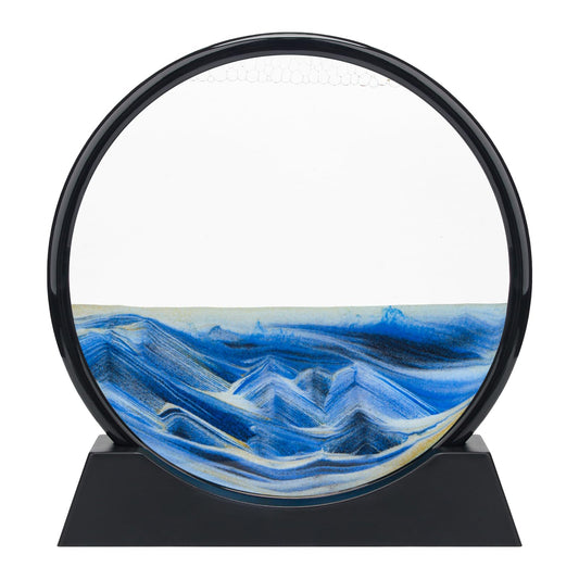 Coitak Moving Sand Art Picture, Round Glass Dynamic Sand Picture, Desktop Sand Art for Home Decor and Office