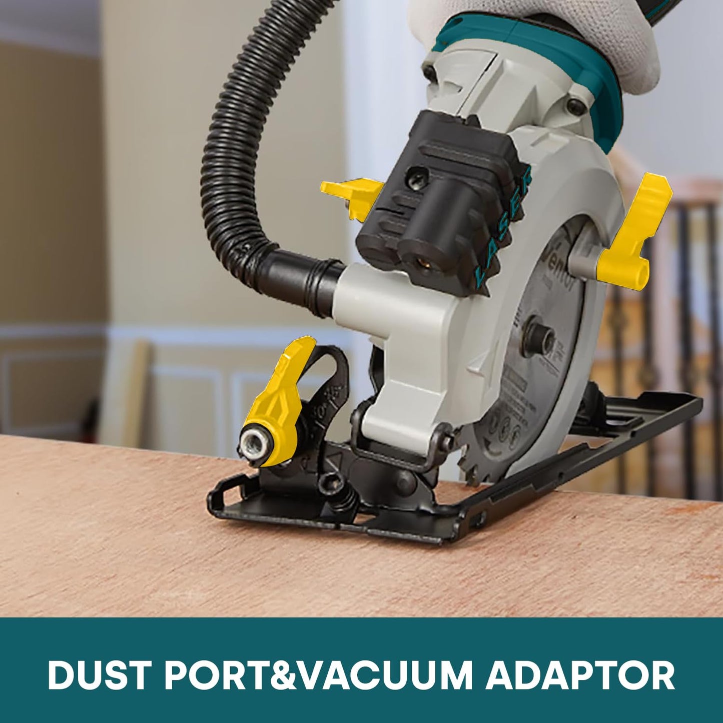 Enventor Mini Circular Saw, 5.8A 4-1/2" Electric Circular Saws with 6 Saw Blades, Laser Guide, Max Cutting Depth 1-11/16"(90°), 1-1/8"(45°) for Soft Metal, Wood, Tile, Drywall, Plastic Cutting
