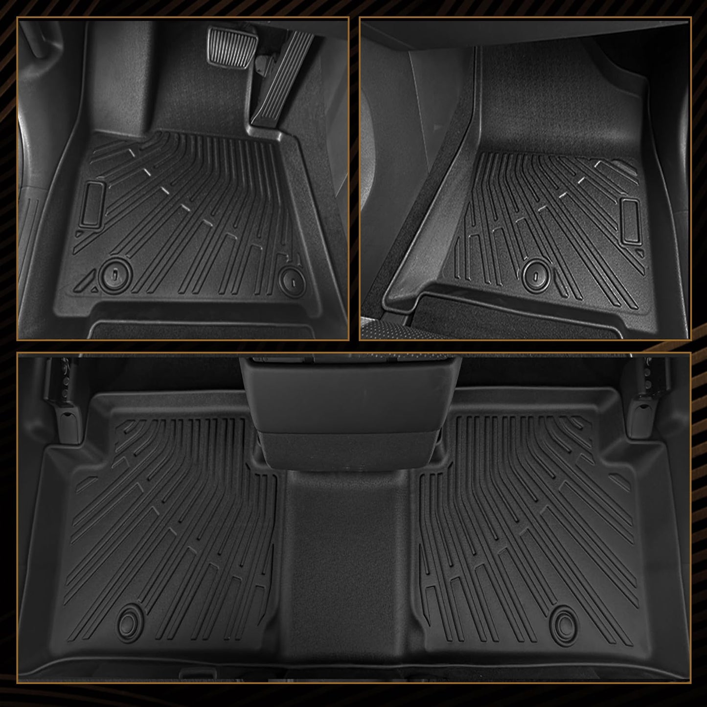 Naibeve Floor Mats for 2007-2013 Chevy Silverado/GMC Sierra 1500 Crew Cab with 1st Row Bucket Seats-All Weather for Silverado/Sierra 2500/3500 2007-2014 Floor Mats Interior Accessories