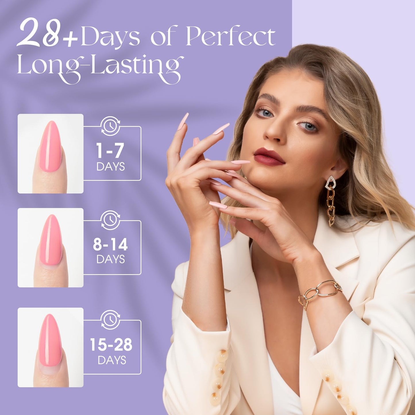 ROSALIND 100PCS Gel Nail Polish Set, 92 PCS Colors Gel Polish Set with 8 Bottles of Base and Glossy Matte Top Coat Starter Gel Nail Set Suitable for All Seasons Gift for Women
