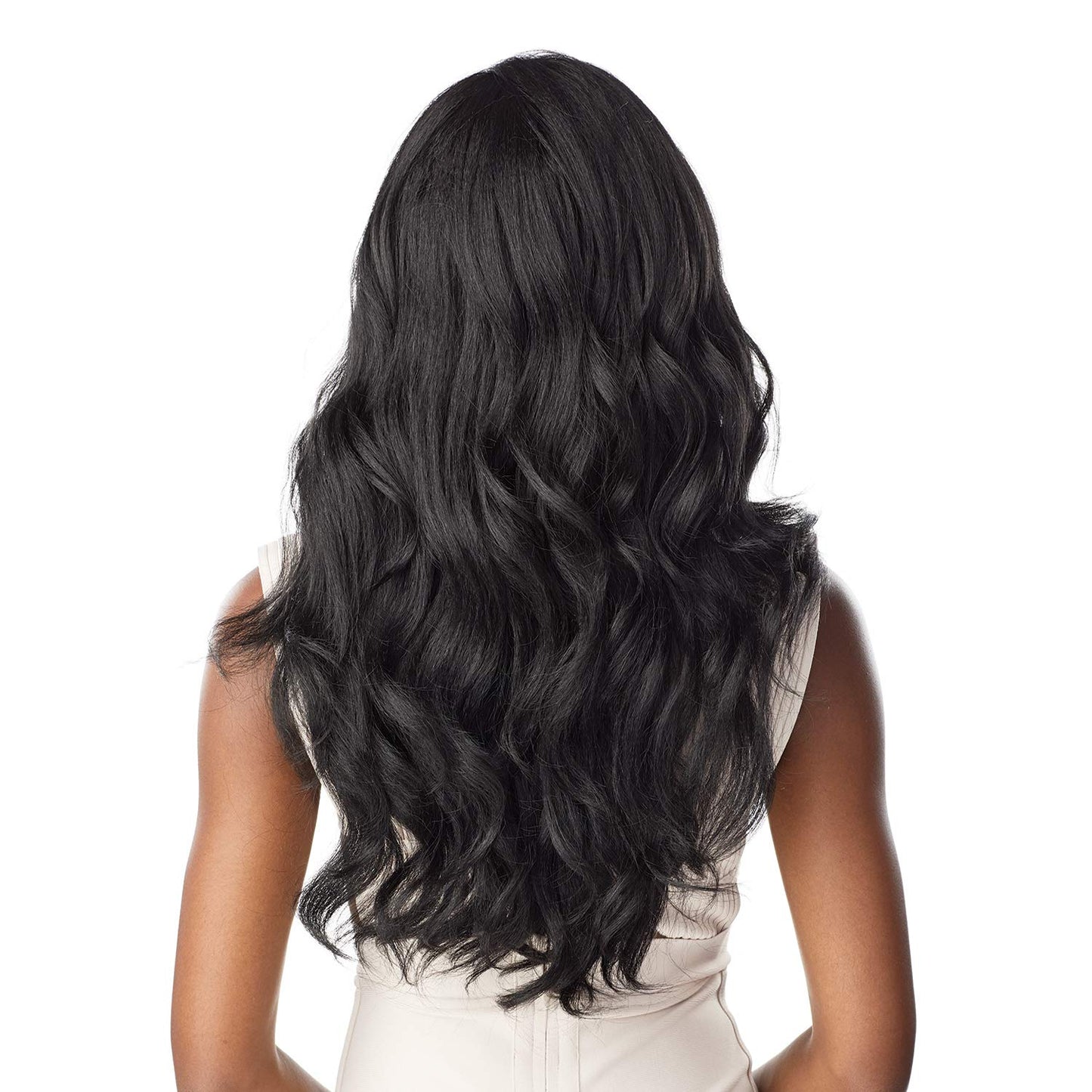 Sensationnel What lace 13x6 Wigs - adanna lacefrontal hand tied glueless synthetic with natural density preplucked hairline (1 JETBLACK)