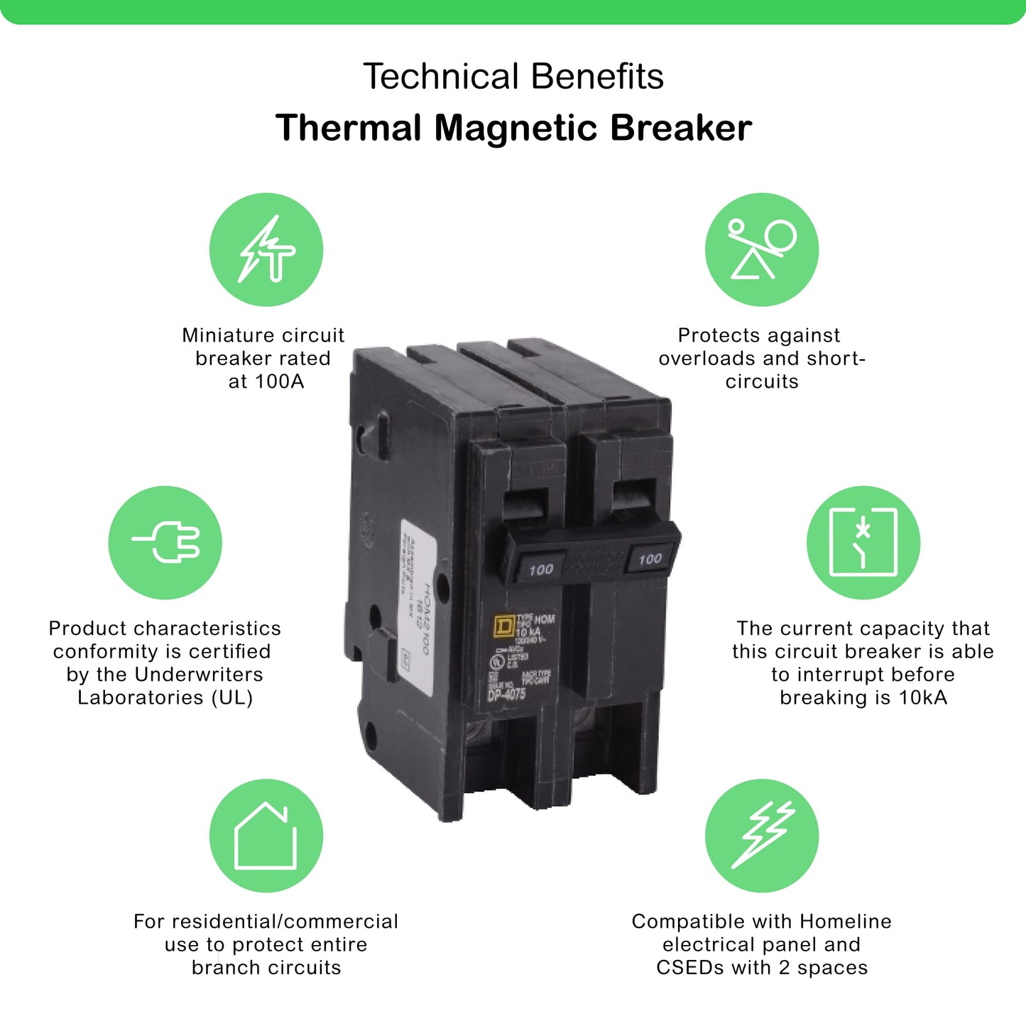 Square D by Schneider Electric HOM2100CP Homeline 100-Amp Two-Pole Circuit Breaker