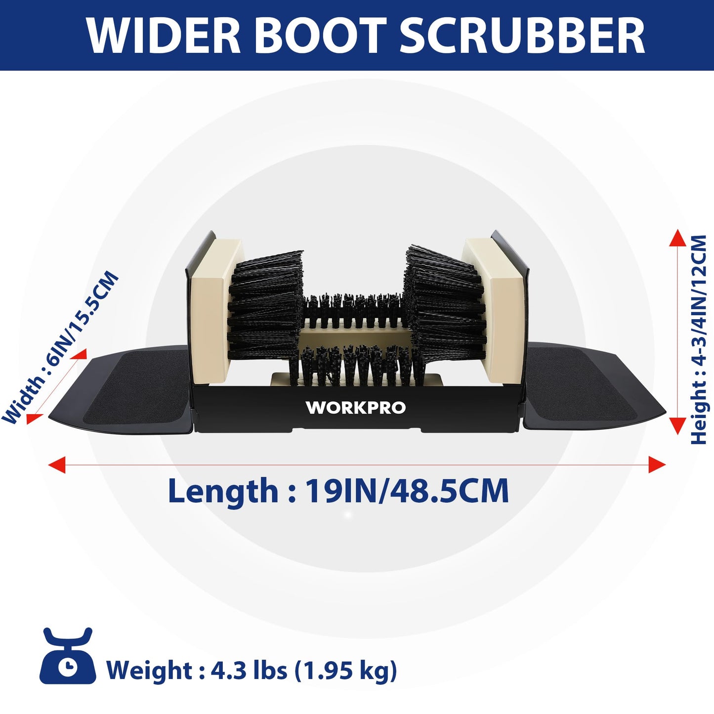 WORKPRO Boot Brush Scraper Outdoor, Shoe Cleaner Brush, Boot Scrubber, Heavy Duty Boot Cleaning Brush, 2 Pack