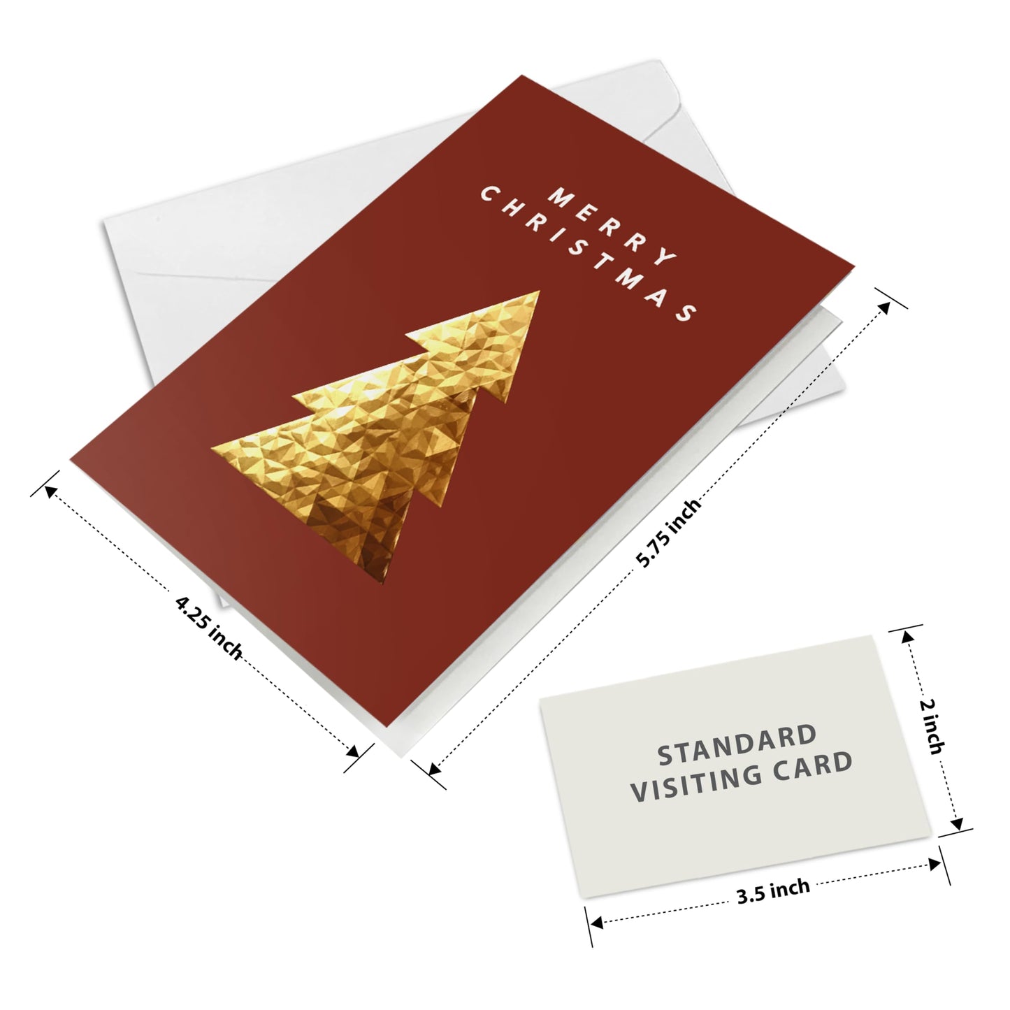 54 Christmas Greeting Cards | 3D Gold Foil & Embossing Designs | 6 Assorted Designs with Envelope | 5.5 x 4 Inch with Sentiments Inside| Merry Christmas Cards with Seal Stickers For Friends , Family