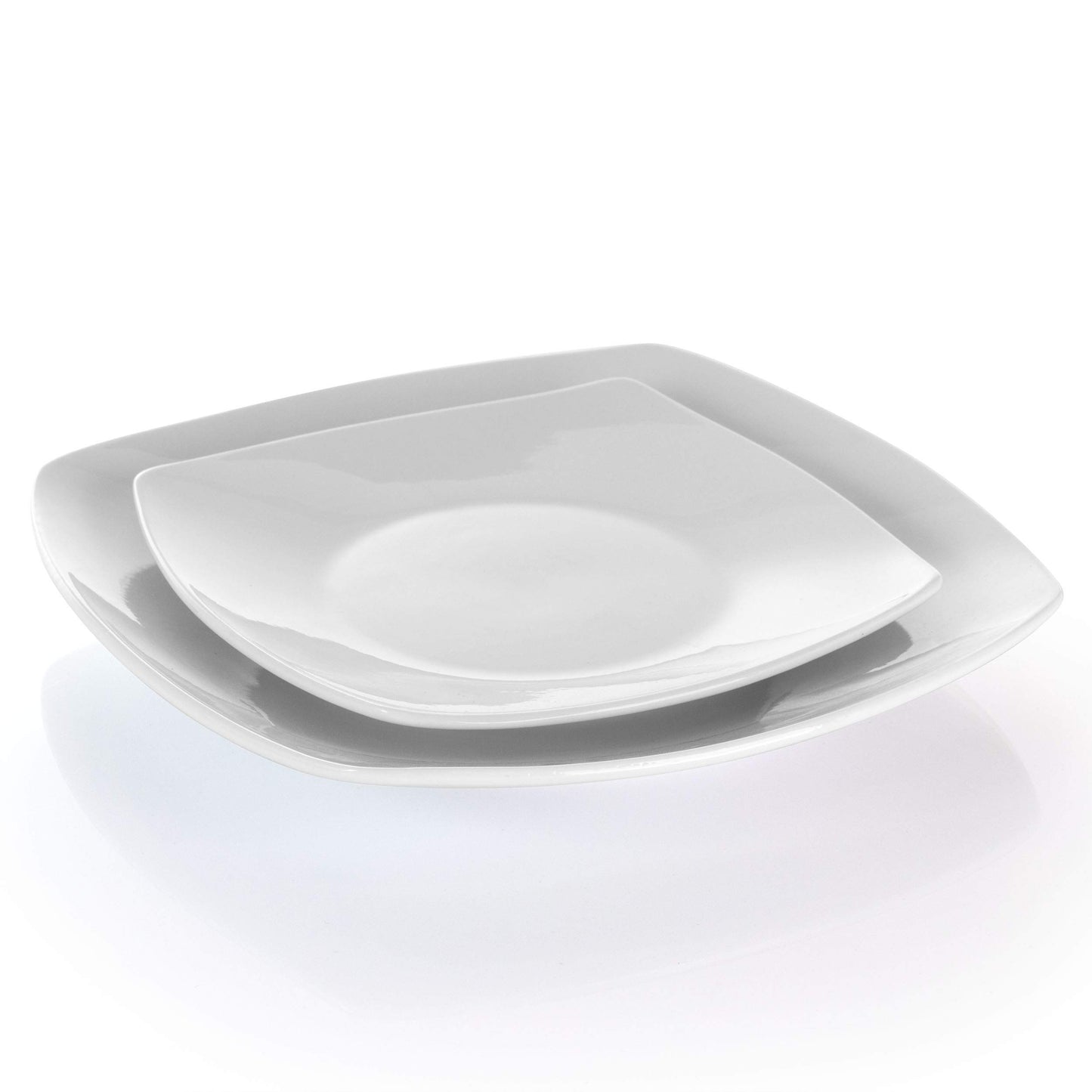 Elama Hayes 16 Piece Square Porcelain Dinnerware Set in White