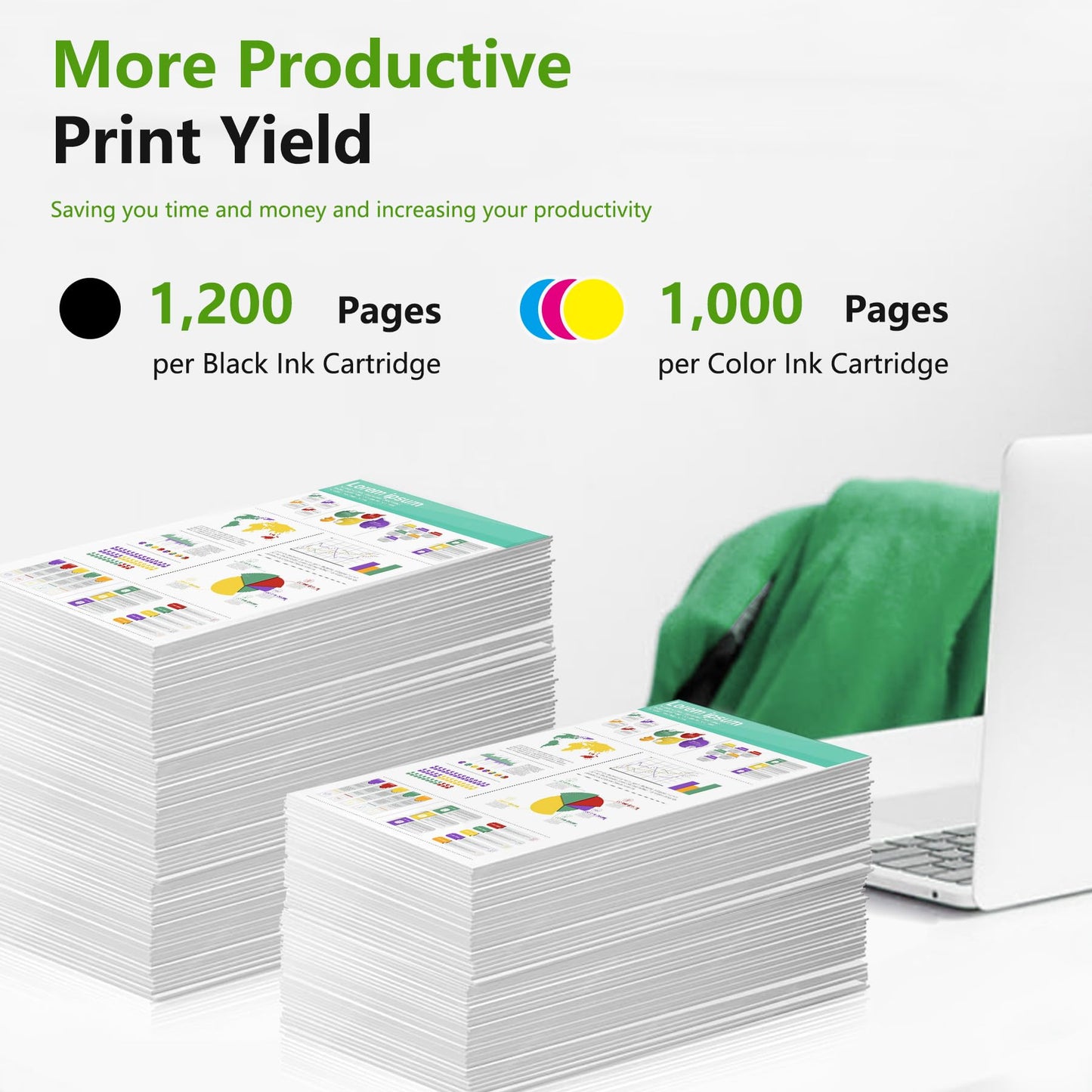 910XL High Yield Ink Cartridges Compatible 910XL Ink Cartridges Replacement for OfficeJet 8010 8015 8018 8022 Pro 8020 8025 8028 8030 8035 Printer (4-Pack, Black/Cyan/Magenta/Yellow)