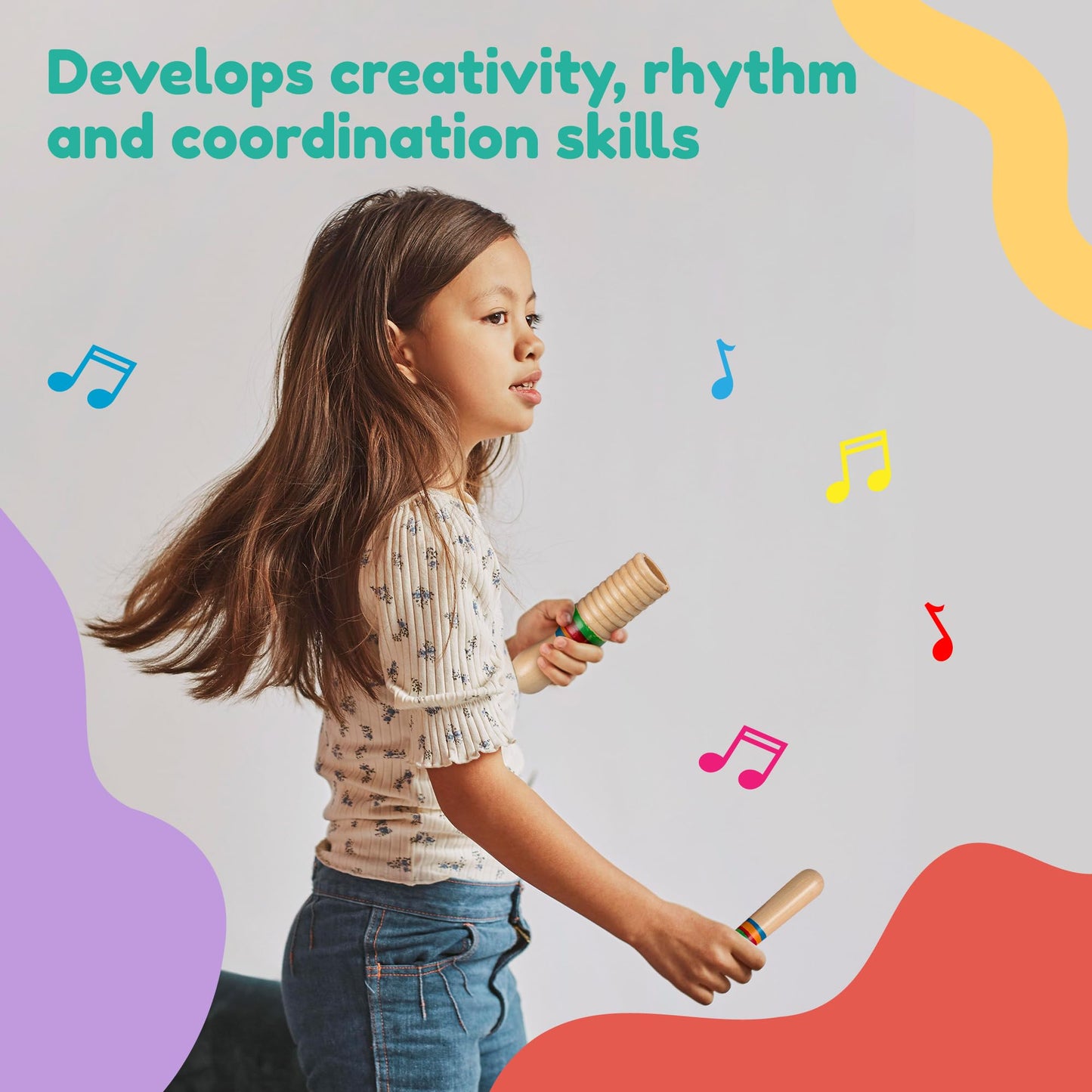 Stoie's 34 PCS Kids Musical Instruments for Babies and Toddlers, Montessori Educational Music Toy with Xylophone, Tambourine, Hand Bell, Triangle, Maracas, Durable, Storage Bag, Unisex