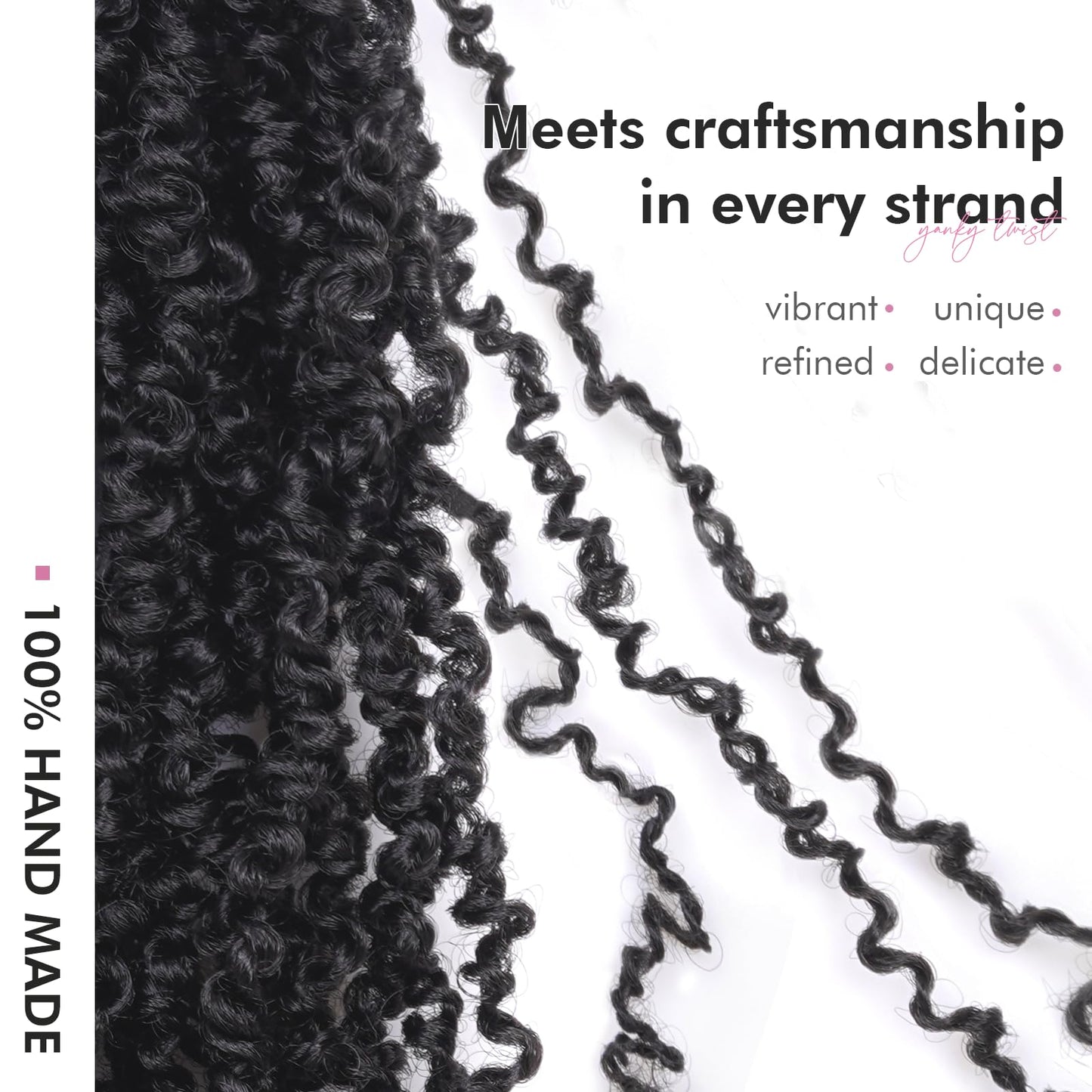 Toyotress Yanky Twist Crochet Hair - 14 Inch 8 Packs (30 Strands/Pcs) Fluffy Spring Mini Twist Short Bob Passion Twist, Natural Black Pre-Looped Crochet Braids Braiding Hair (14 Inch, 1B-8P)