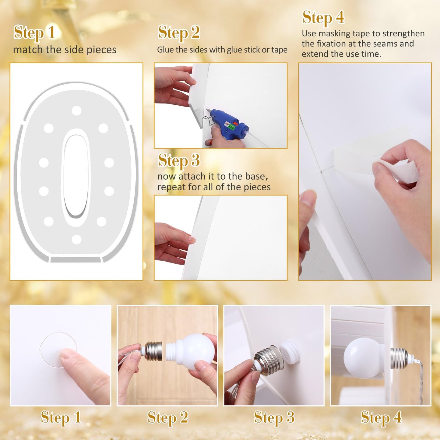 Retisee 3.3 Feet Marquee Letter Lights Baby Light Up Sign With String for Shower Birthday Party Supplies - Mosaic Balloons Frame Decoration Set
