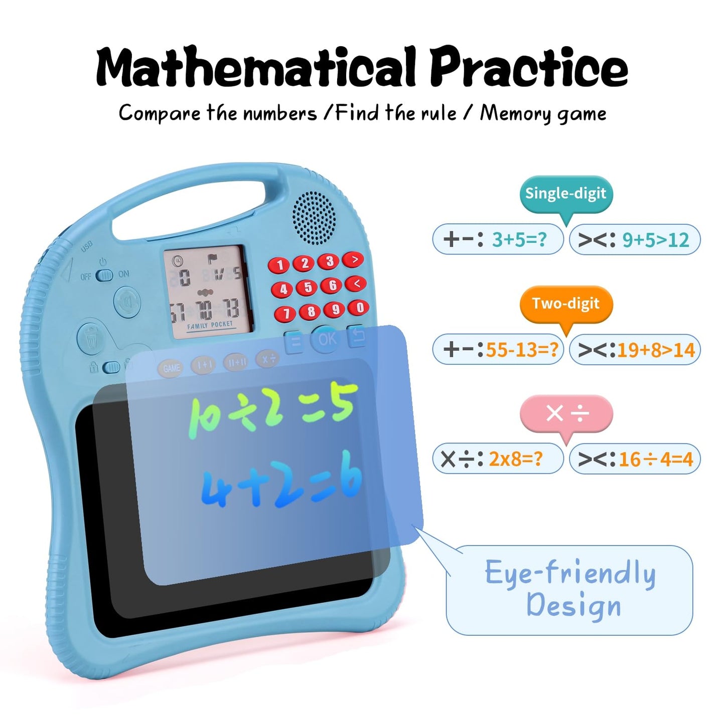 Educational Learning Toys for Kids with Math Games, Talking Flash Cards and Writing Drawing Tablet, Speech Therapy, Autism Sensory Toys, Gifts for