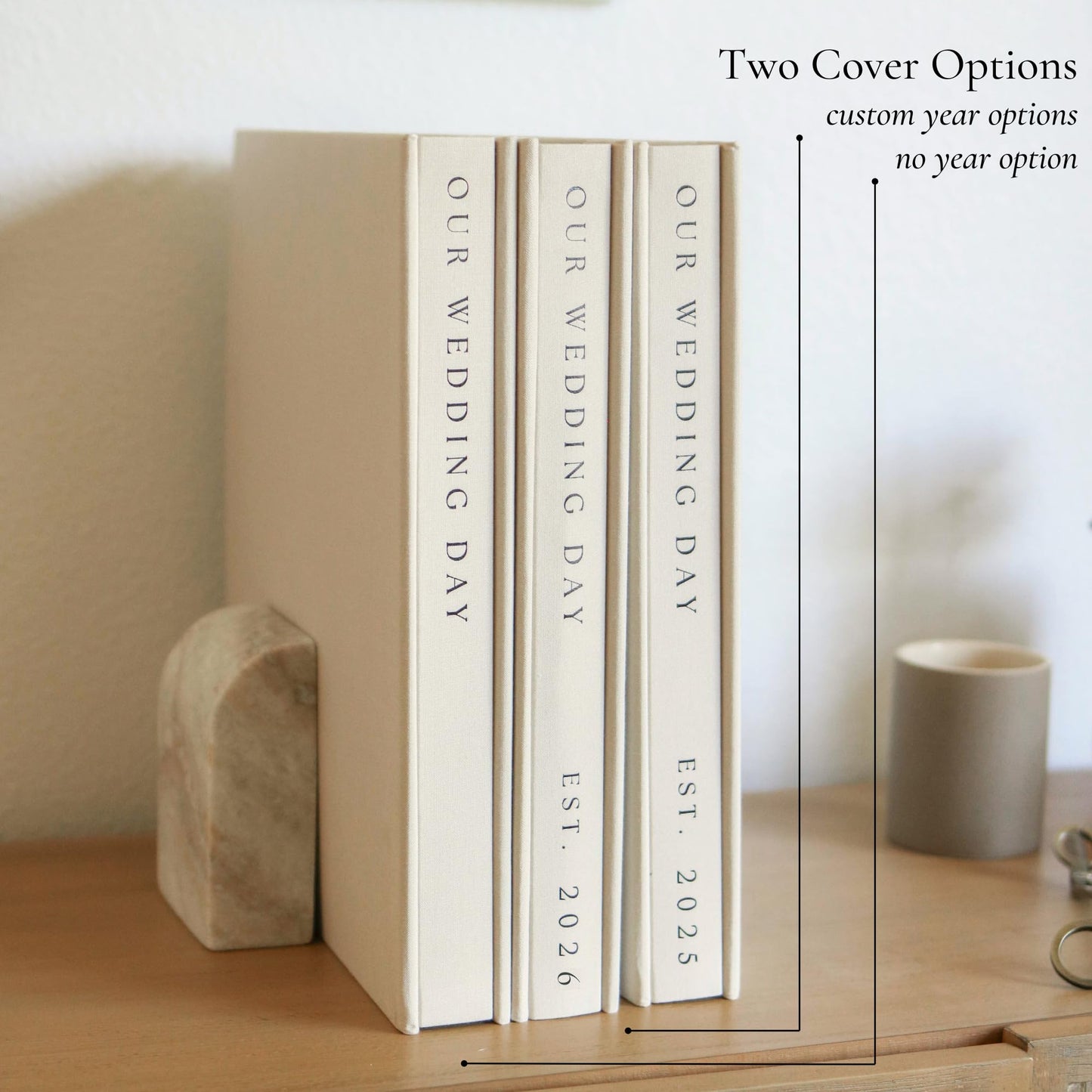 Wedding Photo Album 4x6 Pictures & Custom 2026 Year - Large Picture Scrapbook with 400 Pockets for Horizontal & Vertical Photos - Linen Photo Album Book for Personalized Wedding Day Memory Keepsake