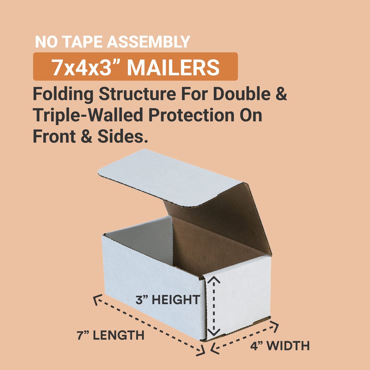 BOX USA Shipping Boxes Small 7L x 4W x 3H 50-Pack - Corrugated Cardboard Box for Moving, Mailing, Packing, Packaging and Storage