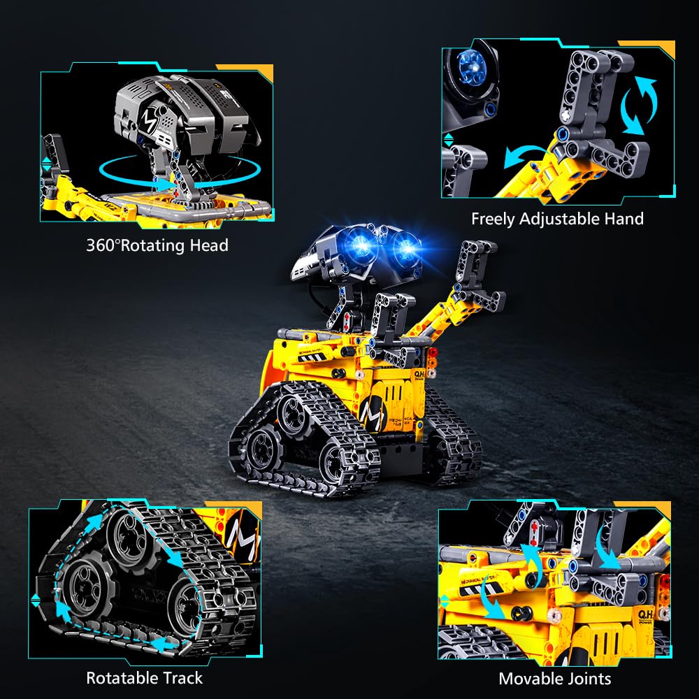 HOGOKIDS Robot Building Toys for Kids - 5 in 1 Remote & APP Controlled Building Set | RC Wall Robot/Engineer Robot/Mech Dinosaur STEM Toys for Boys Girls Age 6 7 8 9 10 11 12+ Year Old (520 Pcs)
