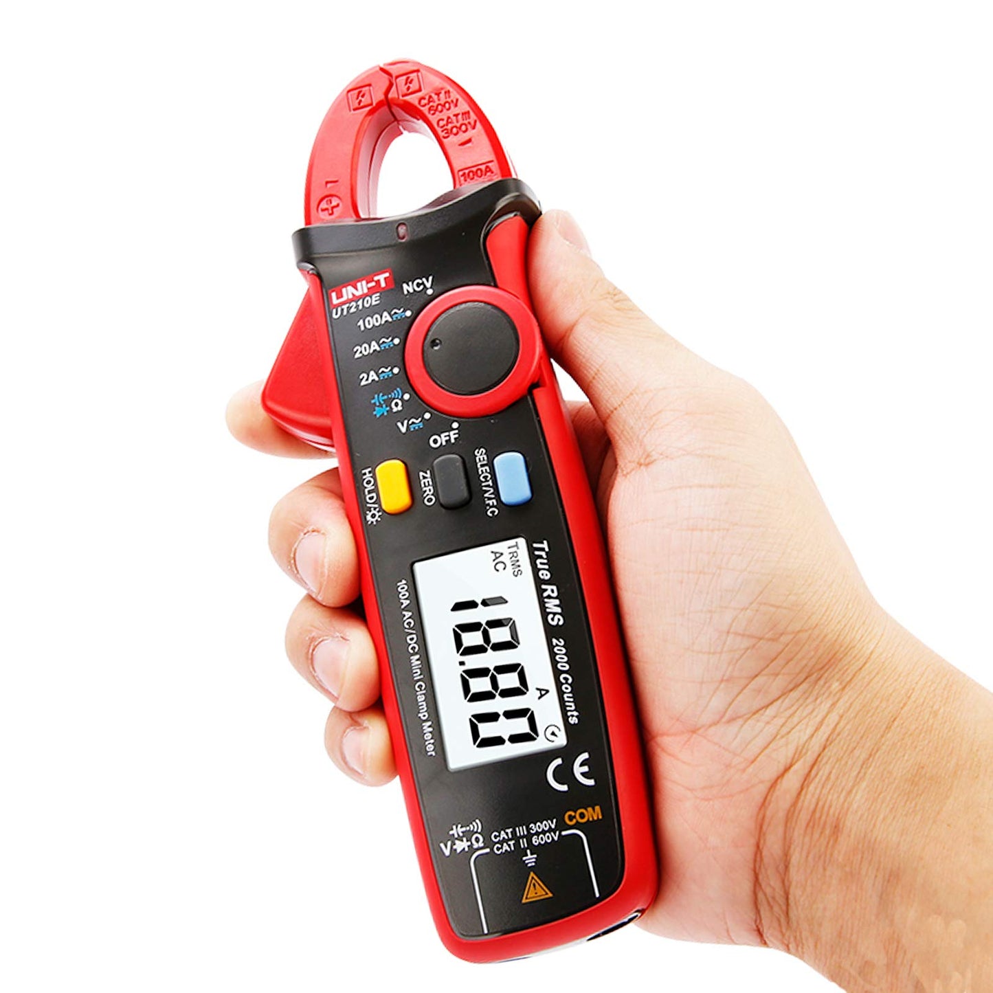 UNI-T UT210E Mini Digital Clamp Meter 100A AC DC Current Voltage True RMS Pliers Ammeter Resistance, Capacitance, Diode Tester Multimeter