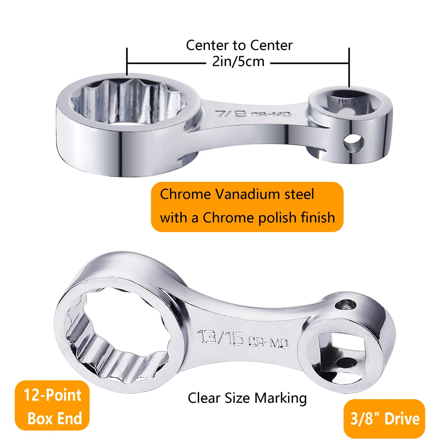 WINTOWIN 12-Piece SAE 12-Point Box End Torque Adapter Extension Set,3/8" Torque Wrench Adapter with 5/16", 3/8", 7/16", 1/2", 9/16", 5/8", 11/16", 3/4", 13/16", 7/8"
